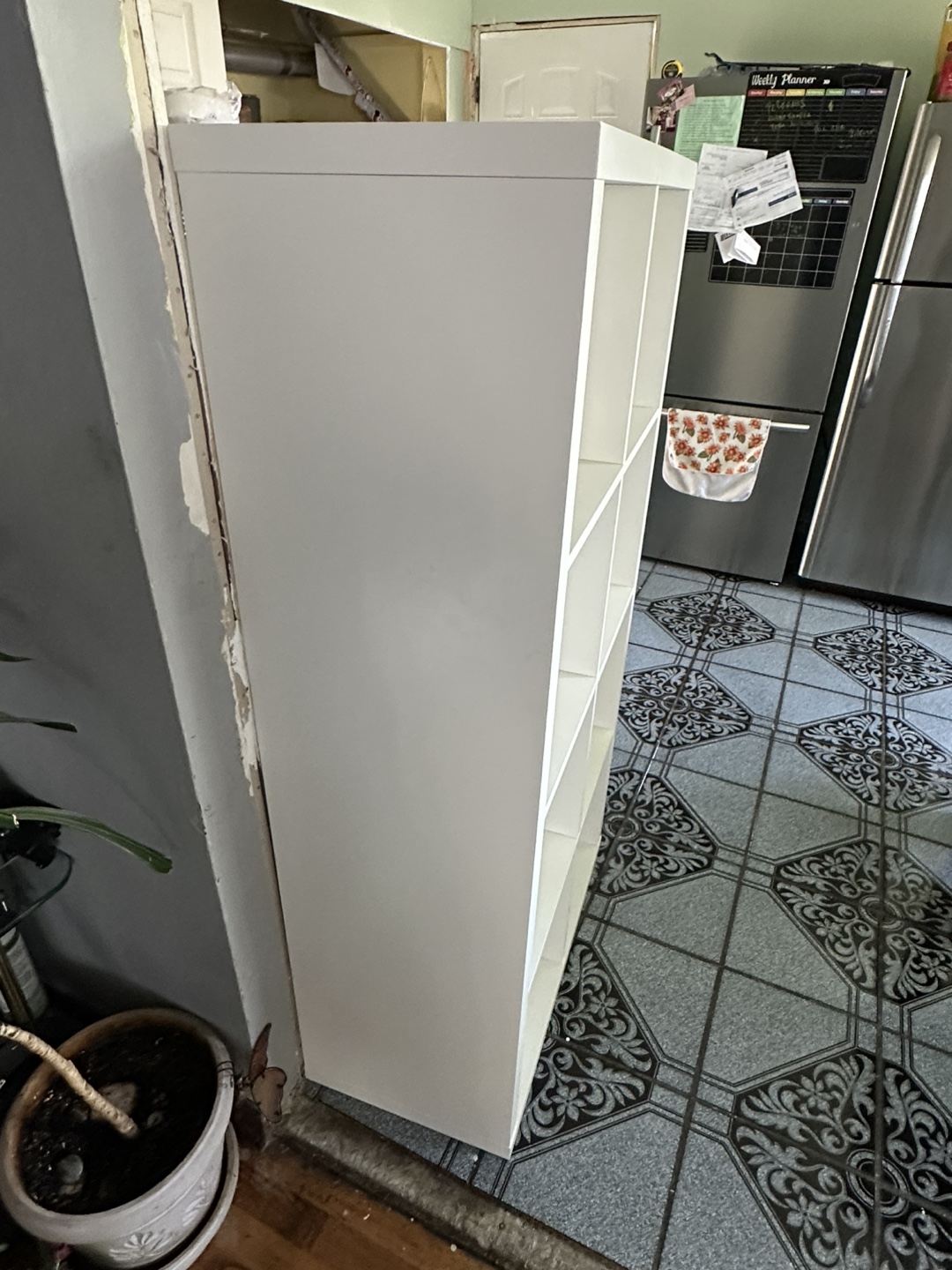 White Shelf Unit - 31x11x64 inches - photo 2