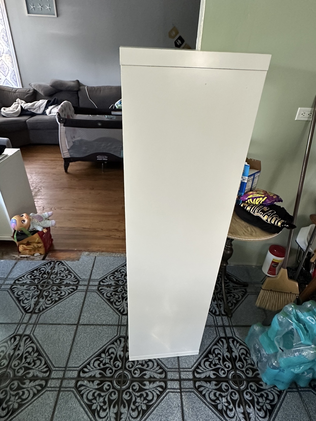 White Shelf Unit - 31x11x64 inches - photo 3