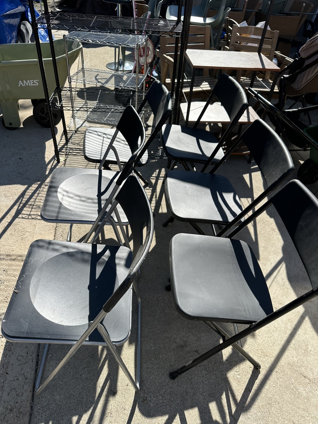 Black Folding Chairs - Set of 6