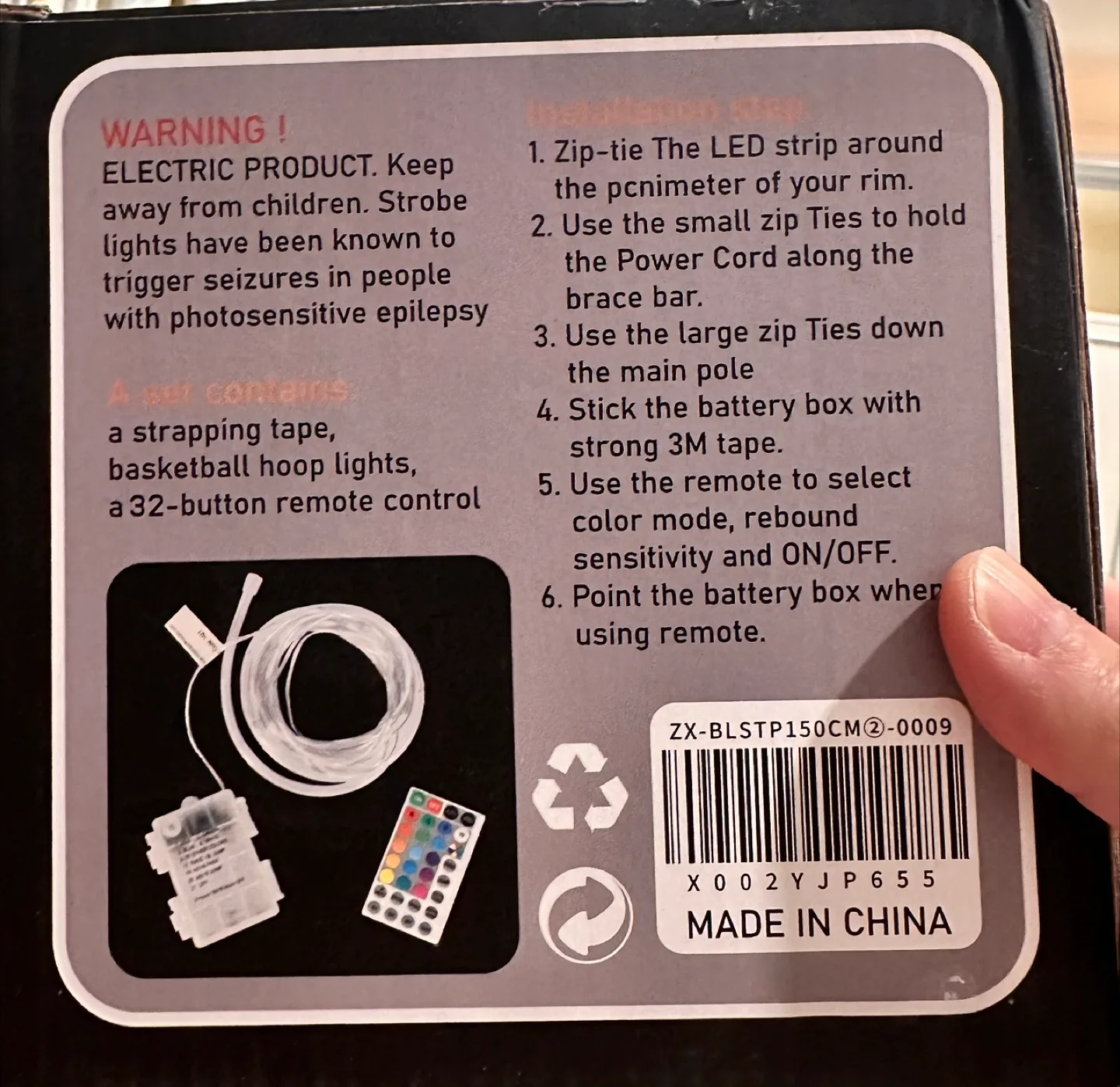 LED Basketball Hoop Light - 16 Colours image indicator(6)