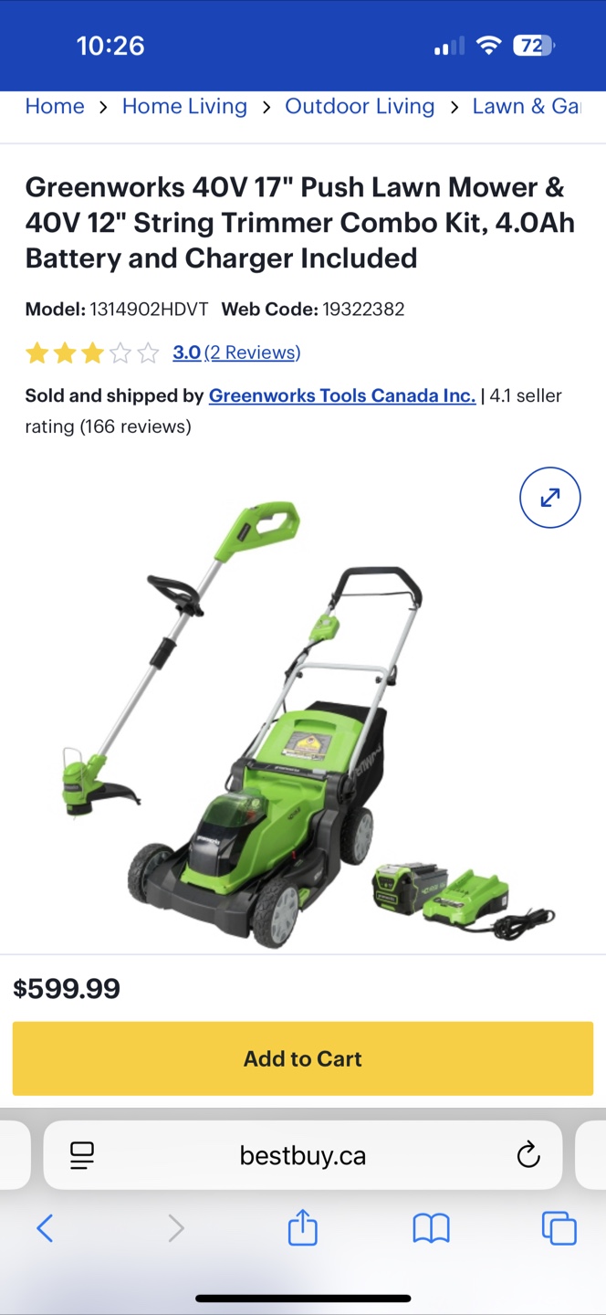 Greenworks Pro 40V Lawn Mower & String Trimmer Combo
