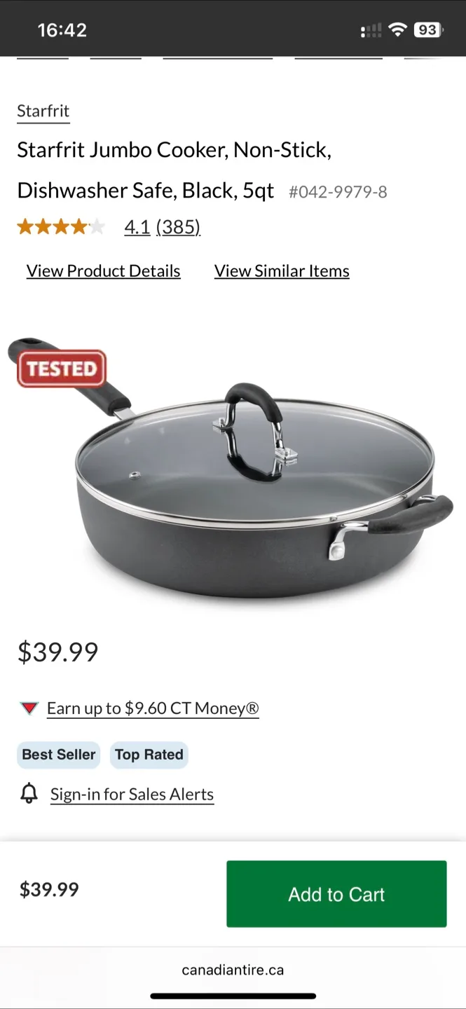 Brand New! Starfrit Jumbo Cooker, 5qt Non-Stick Fry Pan