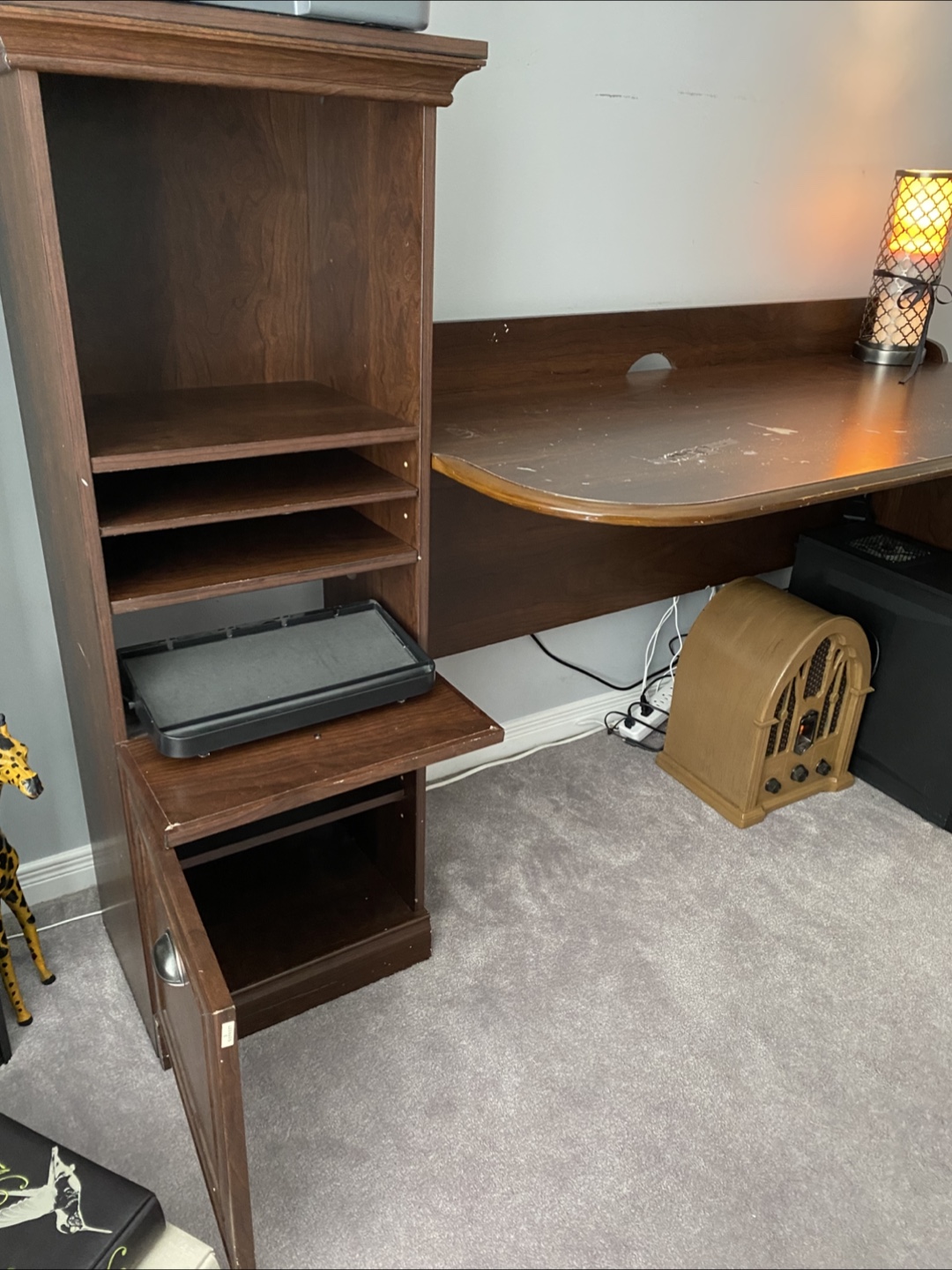 Brown Wood Desk with Hutch - photo 2