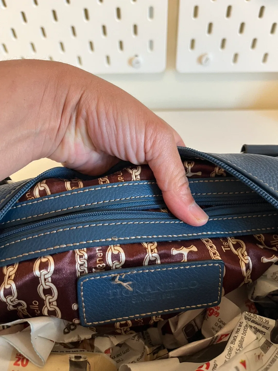 Tignanello Blue Leather Handbag image indicator(6)