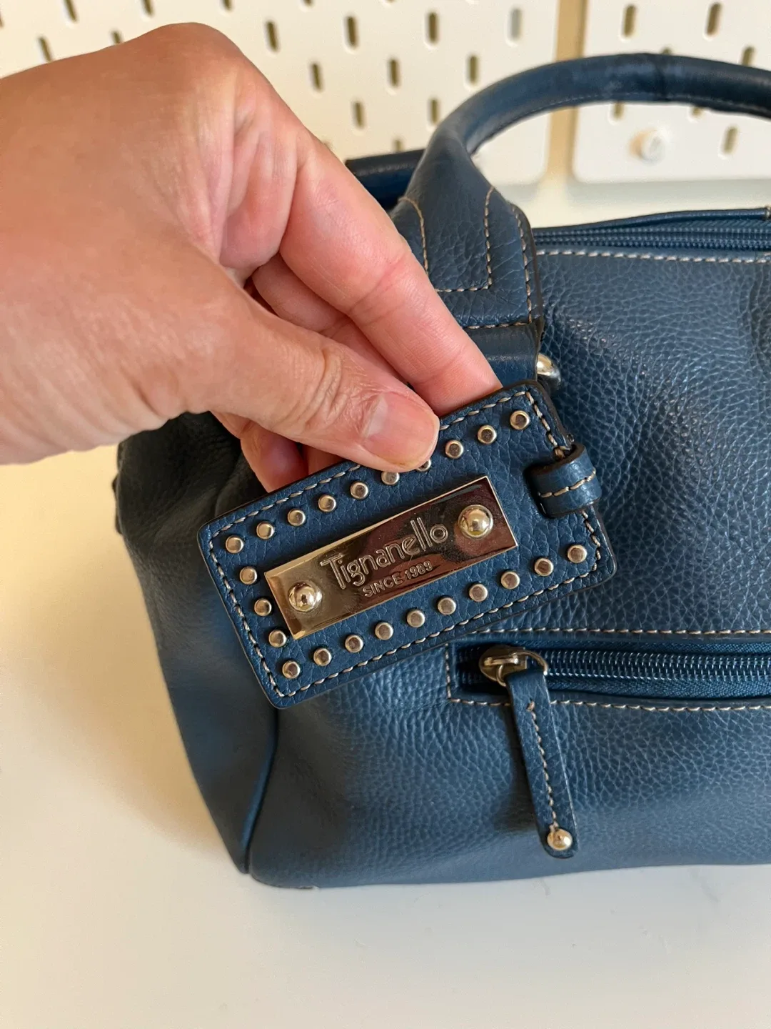 Tignanello Blue Leather Handbag image indicator(2)