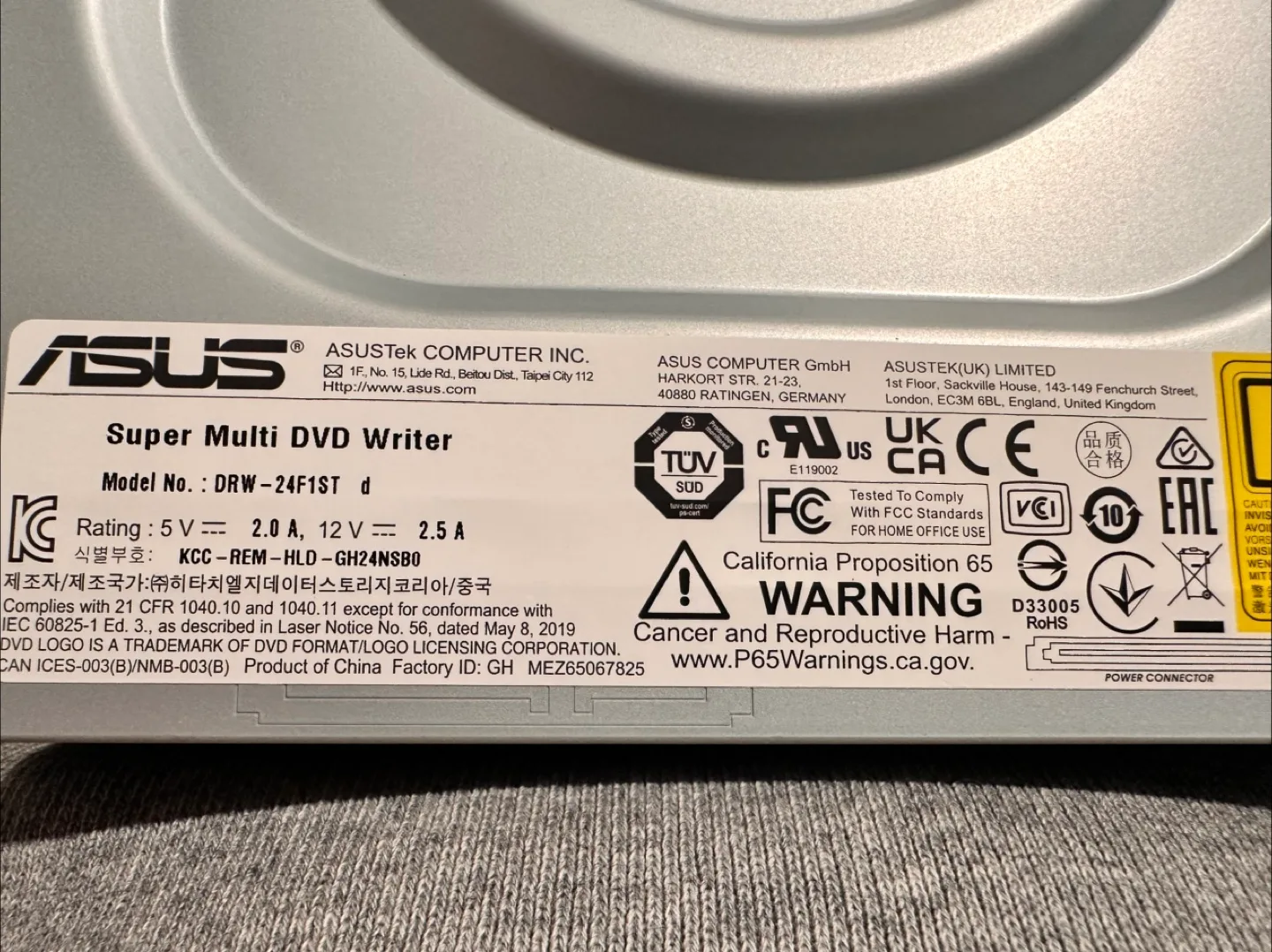 ASUS DRW-24F1ST d Super Multi DVD Writer image indicator(5)