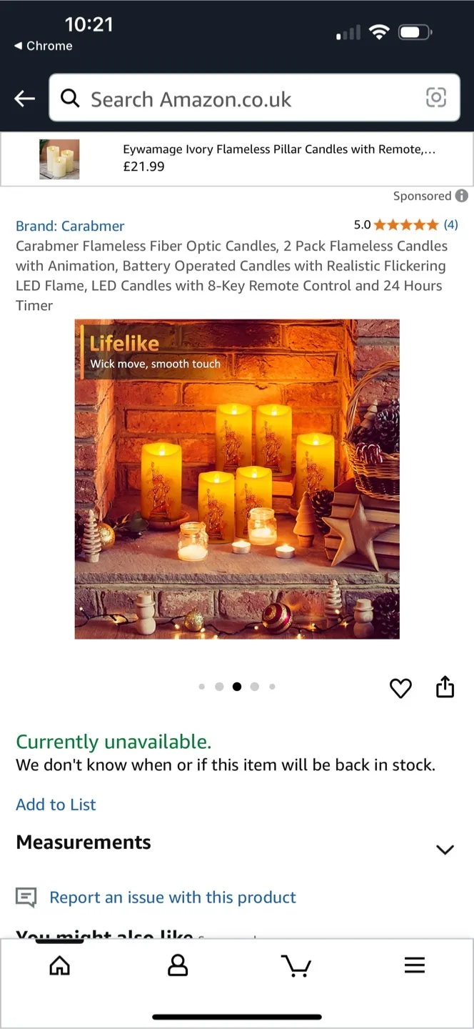 Carabmer Flameless Fiber Optic Candle image indicator(3)