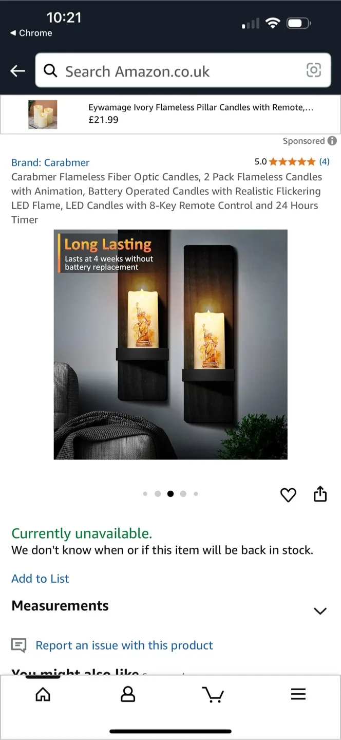 Carabmer Flameless Fiber Optic Candle image indicator(4)