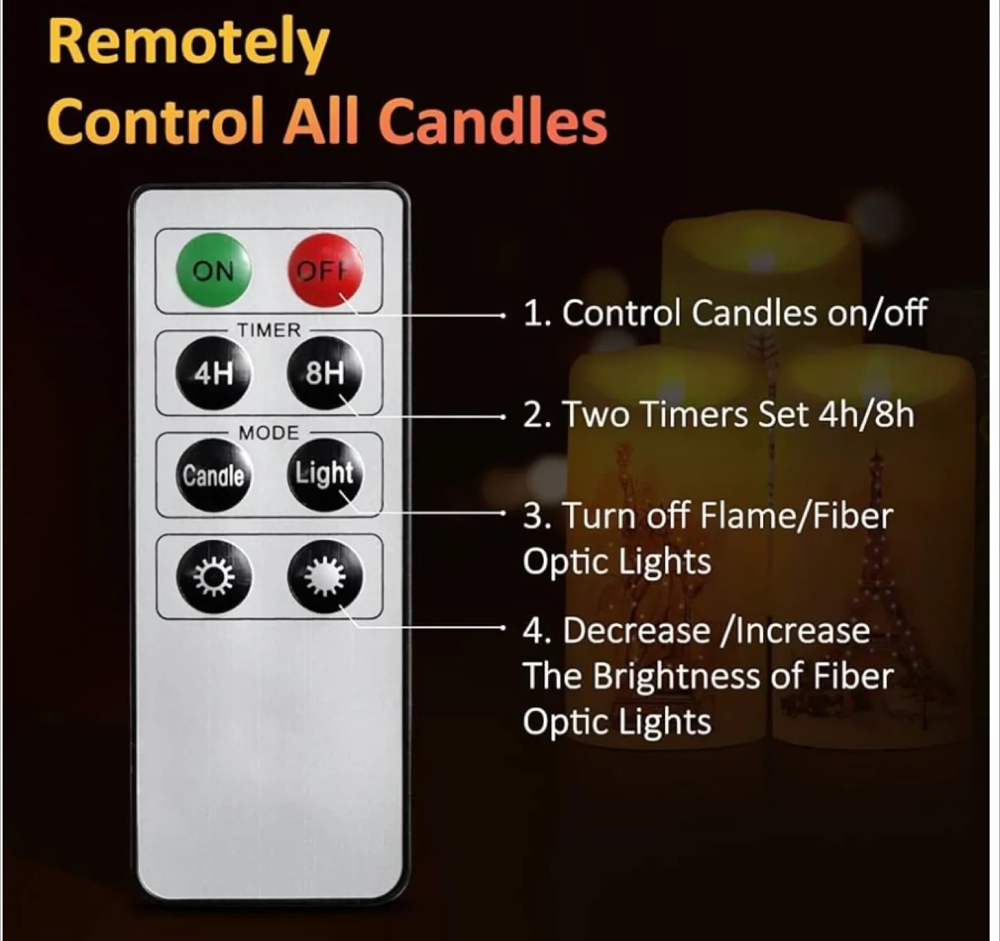 Carabmer Flameless Fiber Optic Candle image indicator(5)