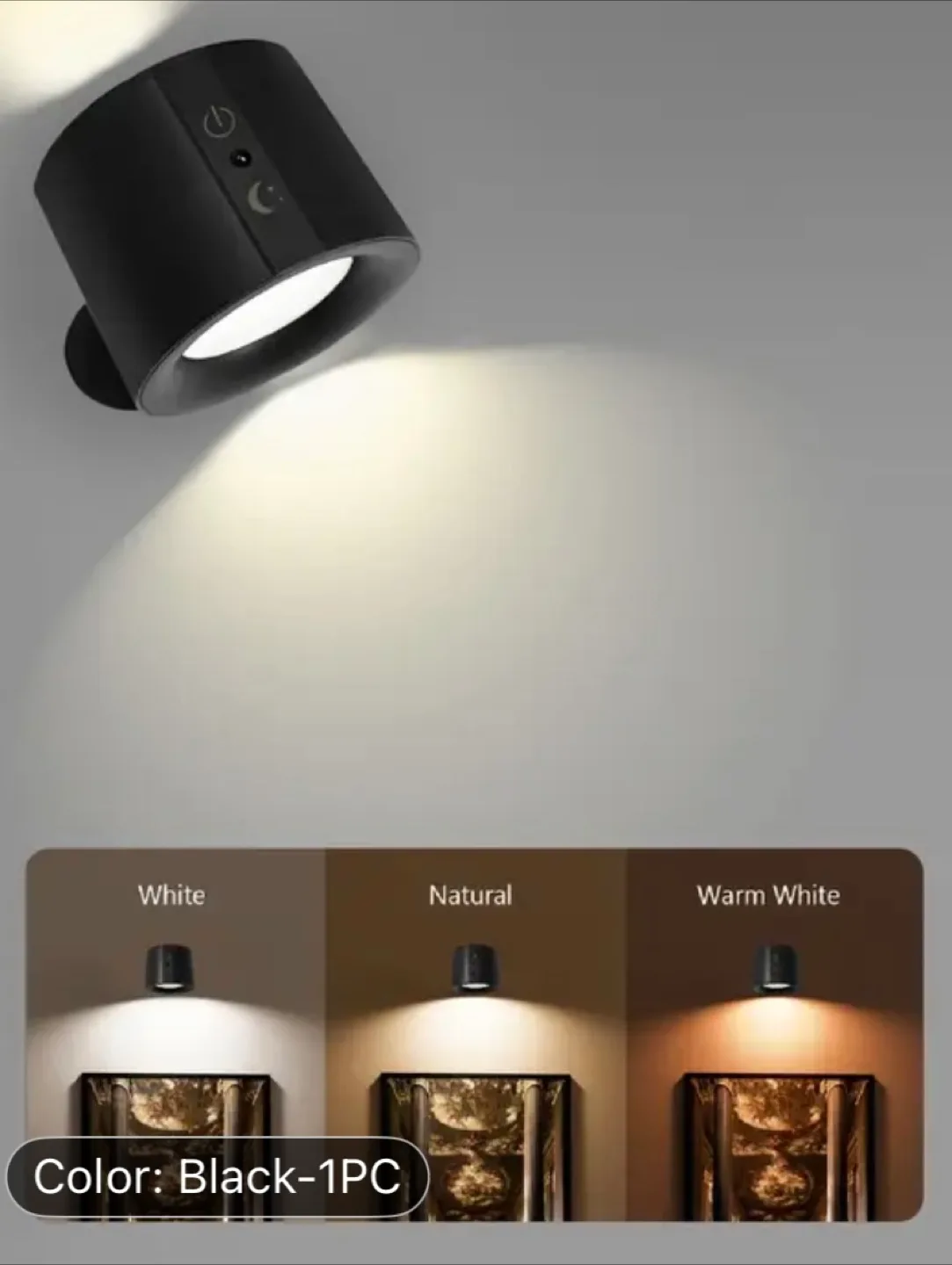 Black Adjustable LED Spotlight image indicator(2)