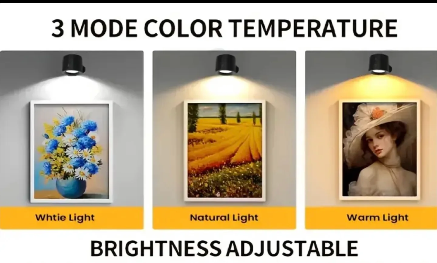 Black Adjustable LED Spotlight image indicator(5)