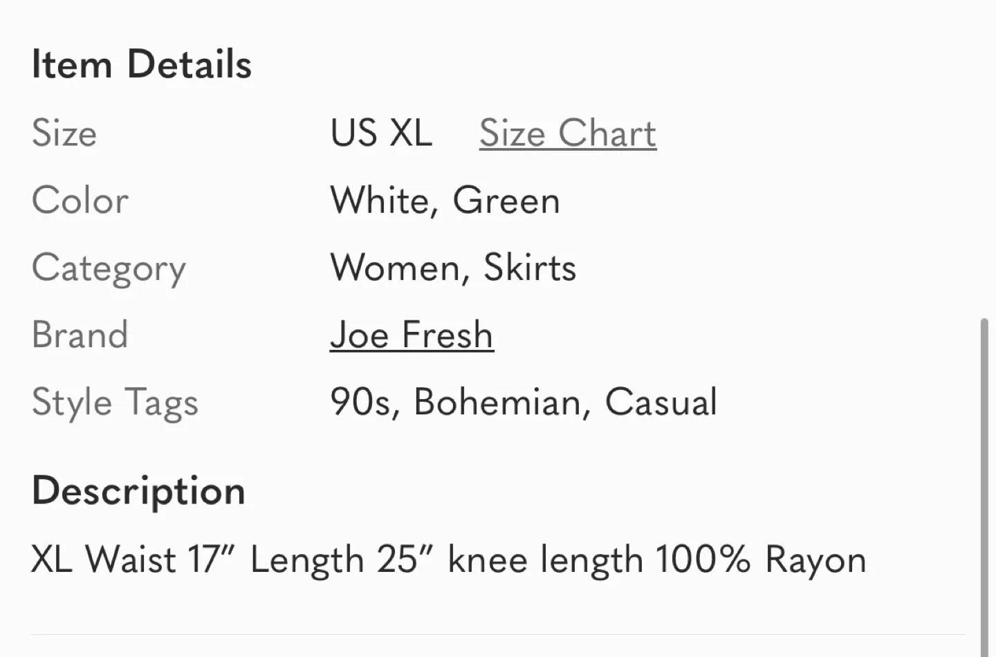 Joe Fresh XL Floral Skirt image indicator(2)