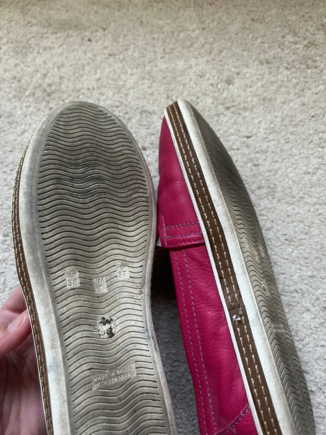 Pink Genuine Leather Loafers - Size 7 (fits large) image indicator(3)
