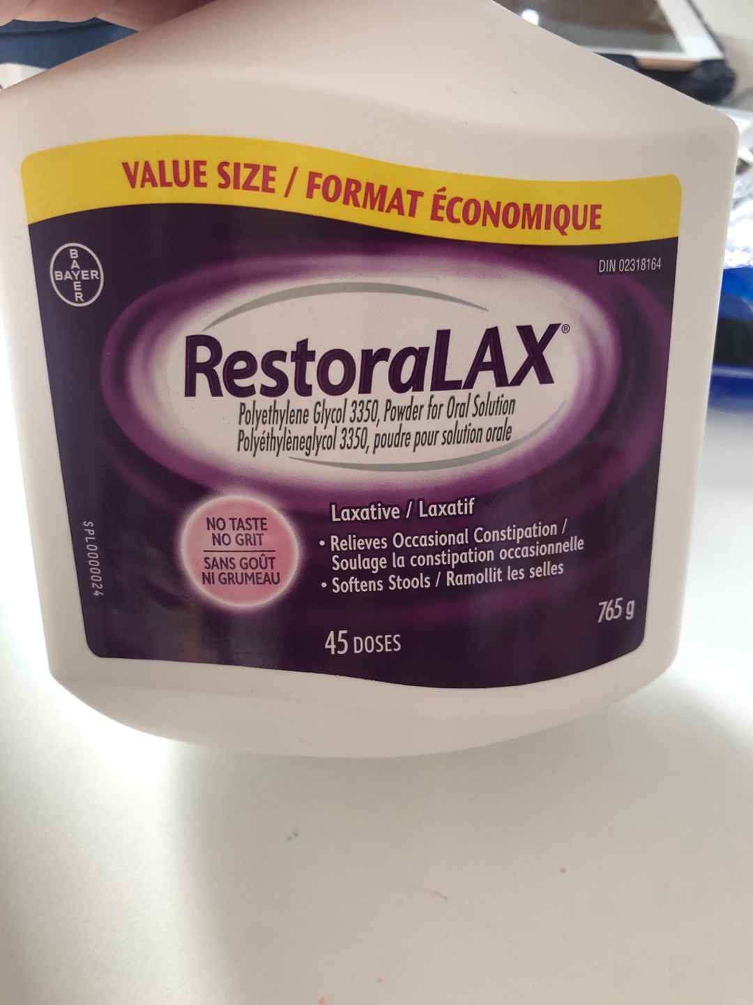 RestoraLAX Laxative, 765g - New, Sealed!