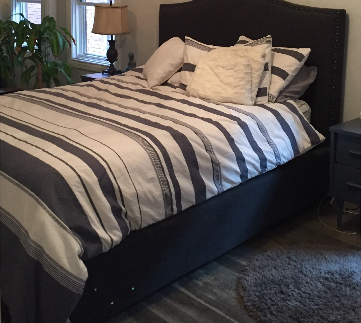 Upholstered Platform Bed Frame - Queen Size
