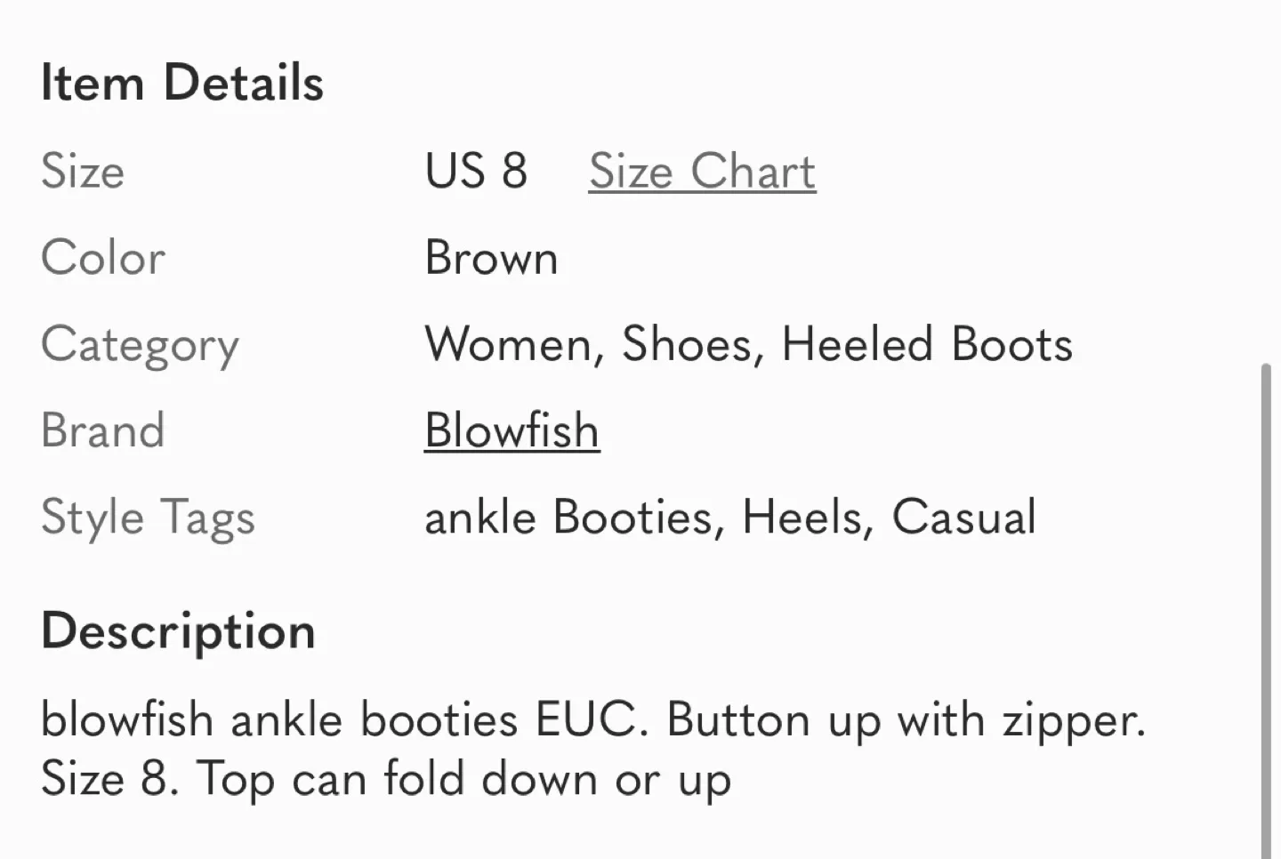 Blowfish Brown Ankle Booties - Size 8 image indicator(2)