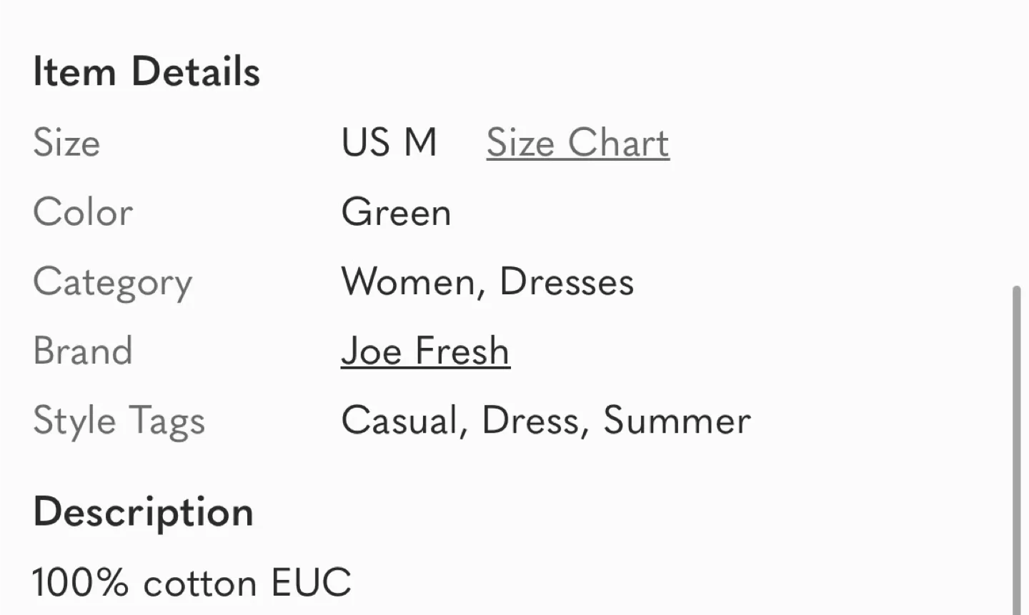 Joe Fresh Green Dress - Size M image indicator(2)