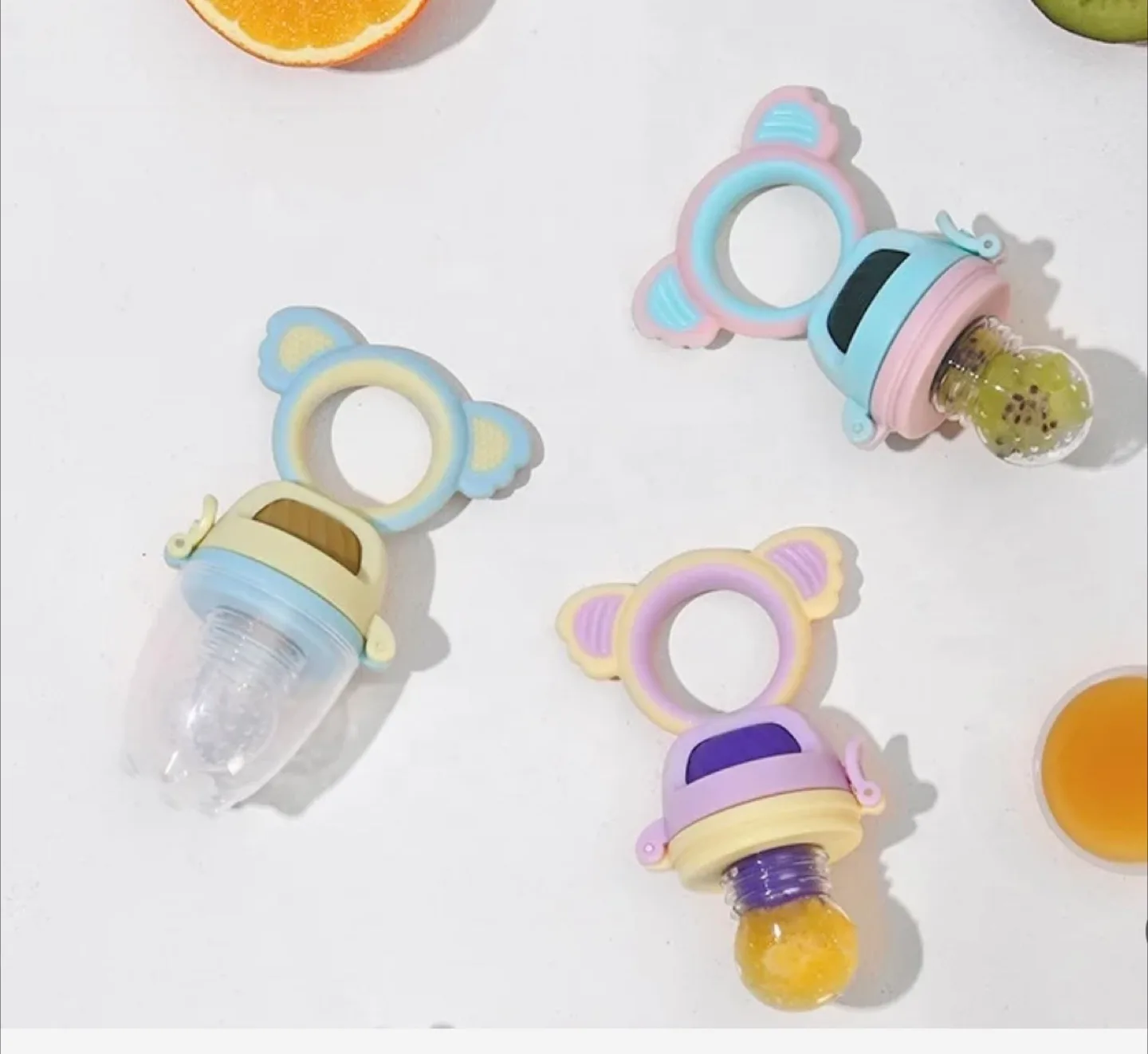 5 Pcs Assorted Baby Fruit Feeder Pacifier Set image indicator(2)