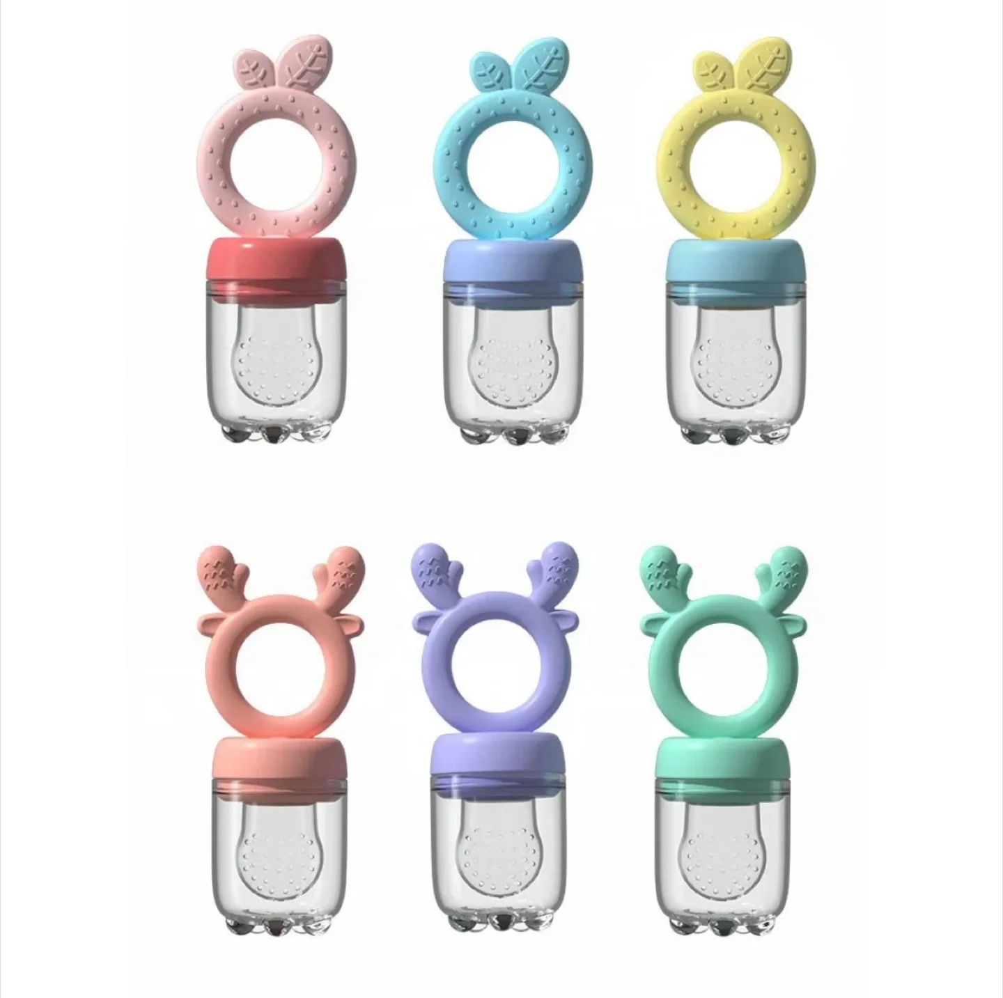 5 Pcs Assorted Baby Fruit Feeder Pacifier Set