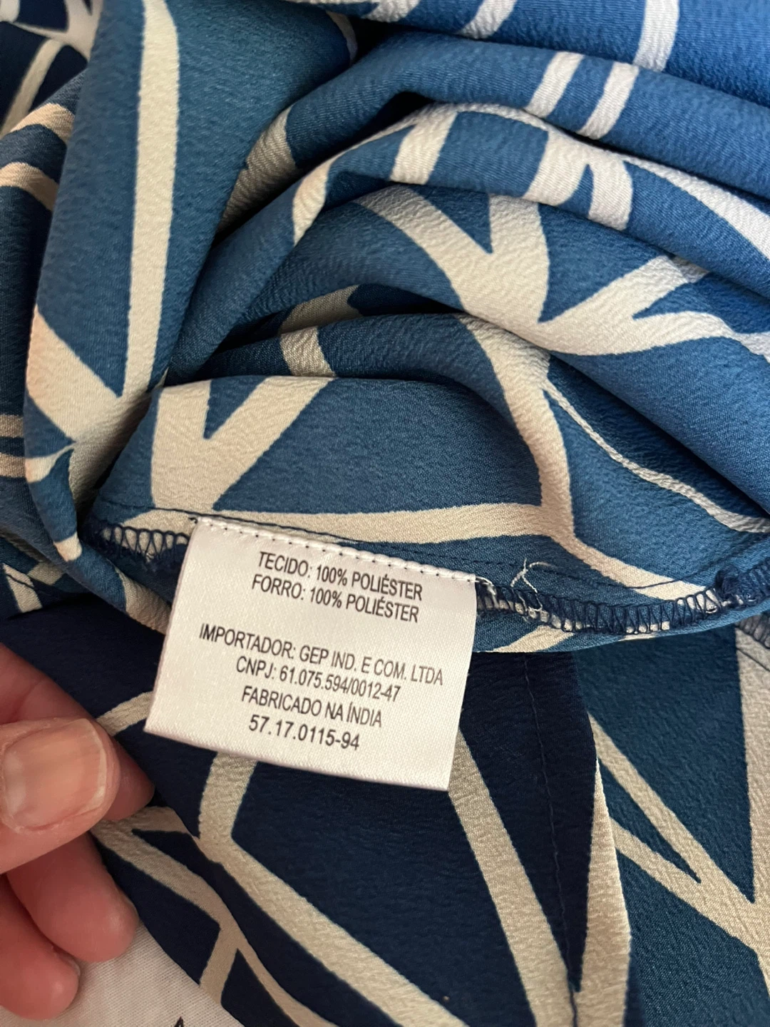 Blue & White Geometric Print Dress - photo 5