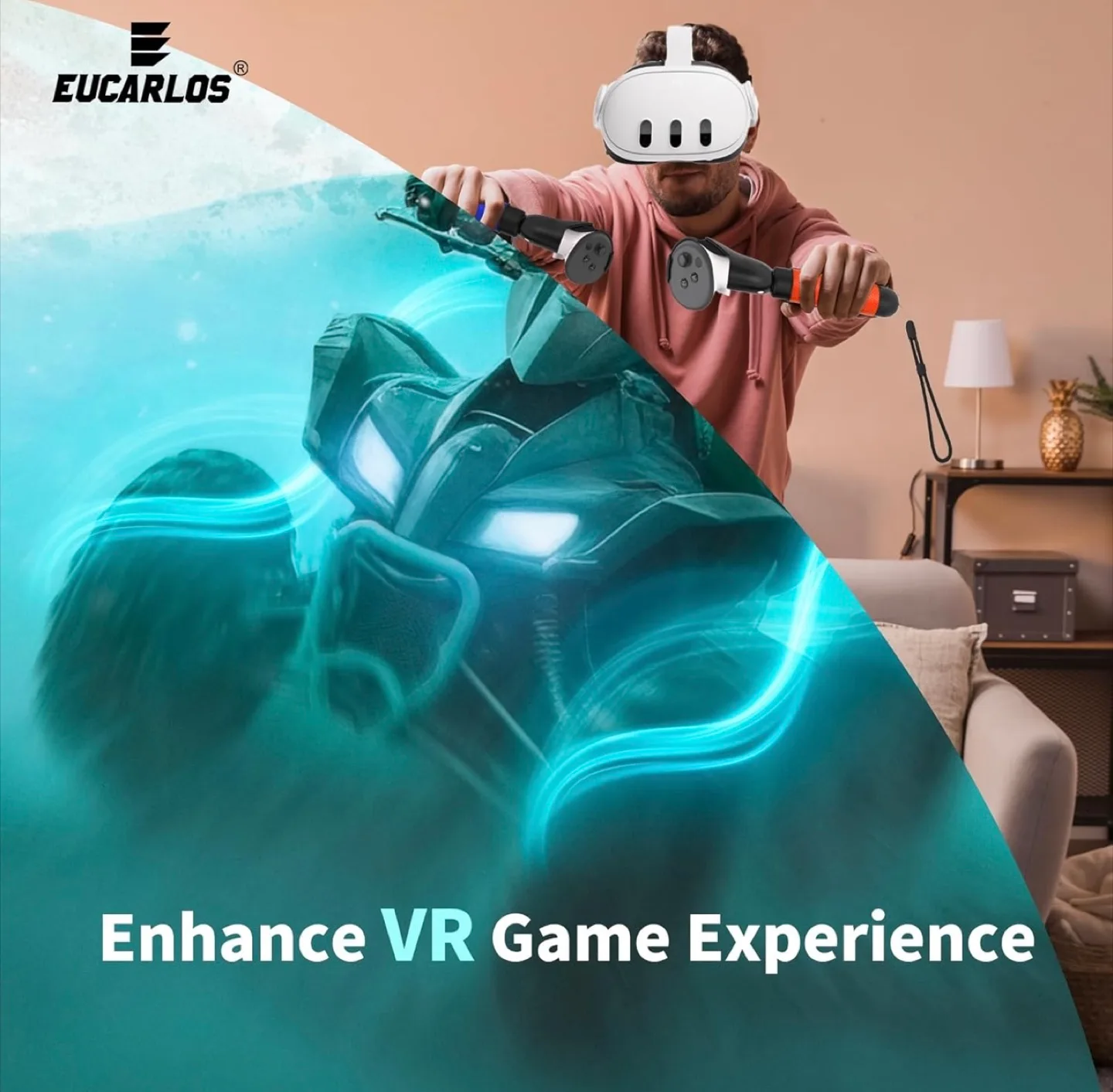 EUCARLOS VR Game Handle Extension Grips image indicator(5)