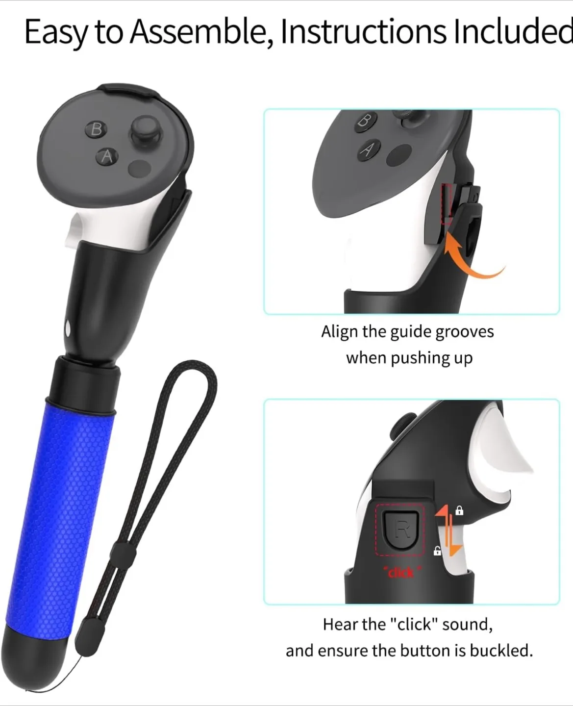 EUCARLOS VR Game Handle Extension Grips image indicator(3)