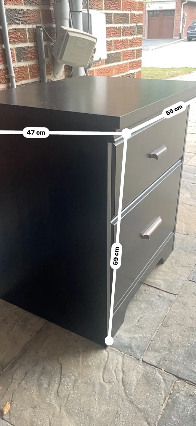 Dark Wood Nightstand with Drawers image indicator(6)