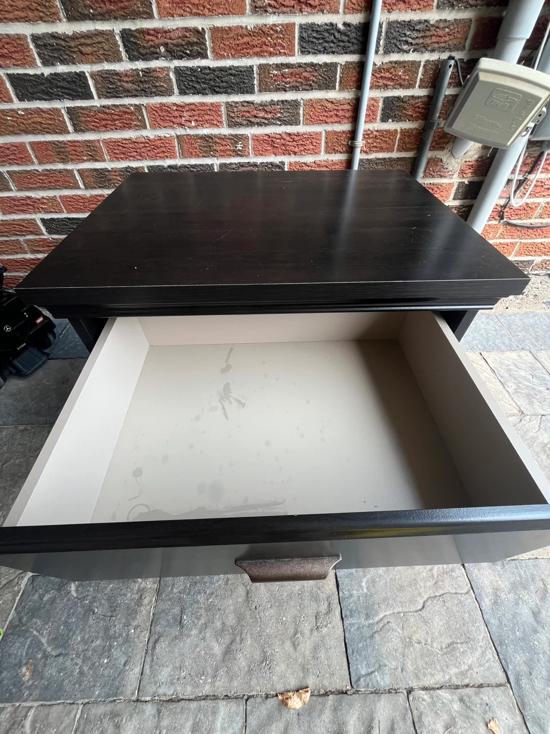 Dark Wood Nightstand with Drawers - photo 2