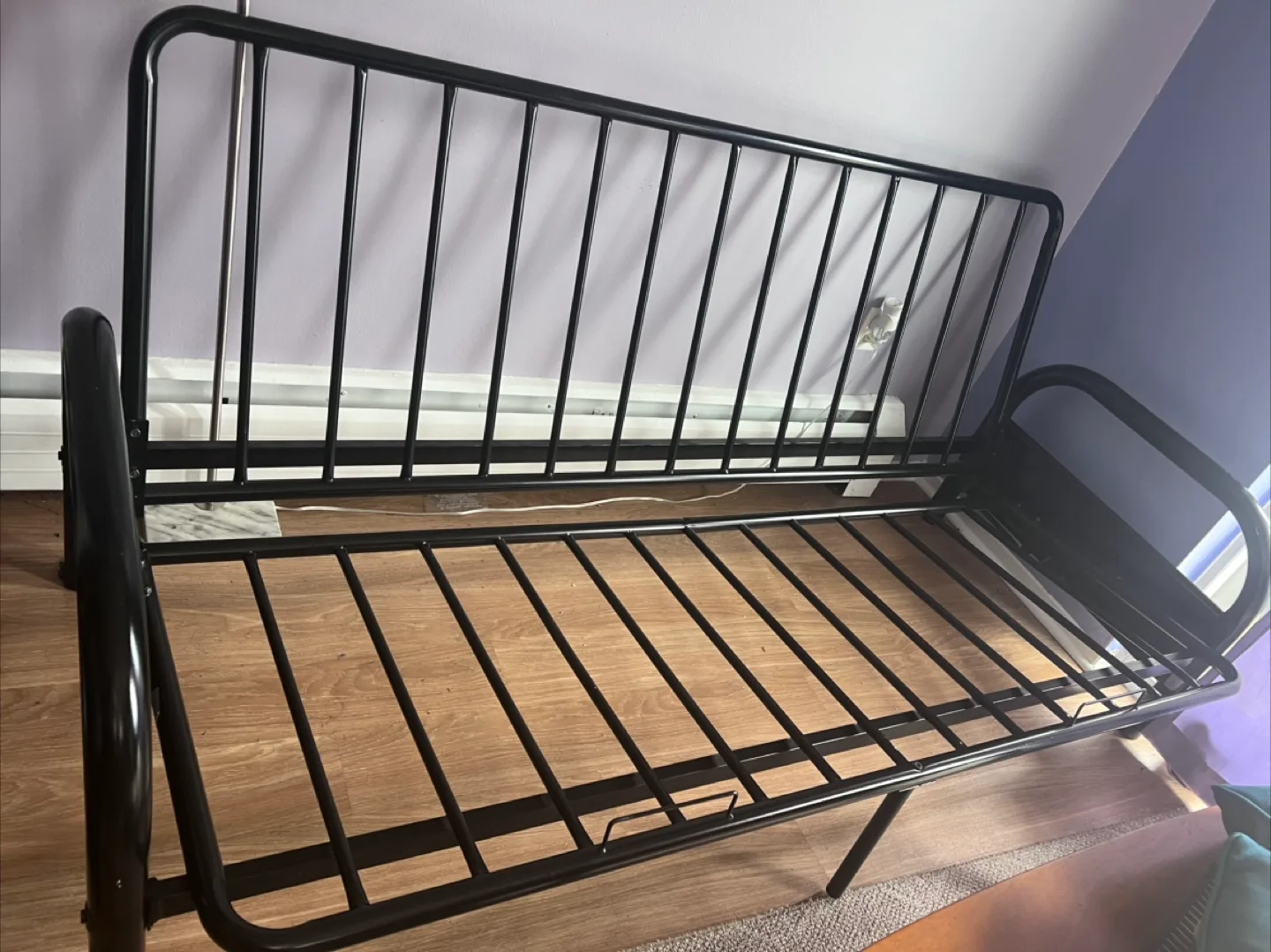 Black Metal Futon Frame with Mattress image indicator(3)