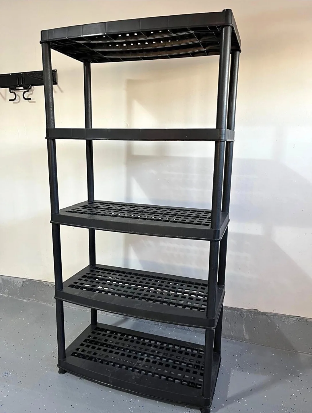 Black 5-Tier Plastic Shelving Unit