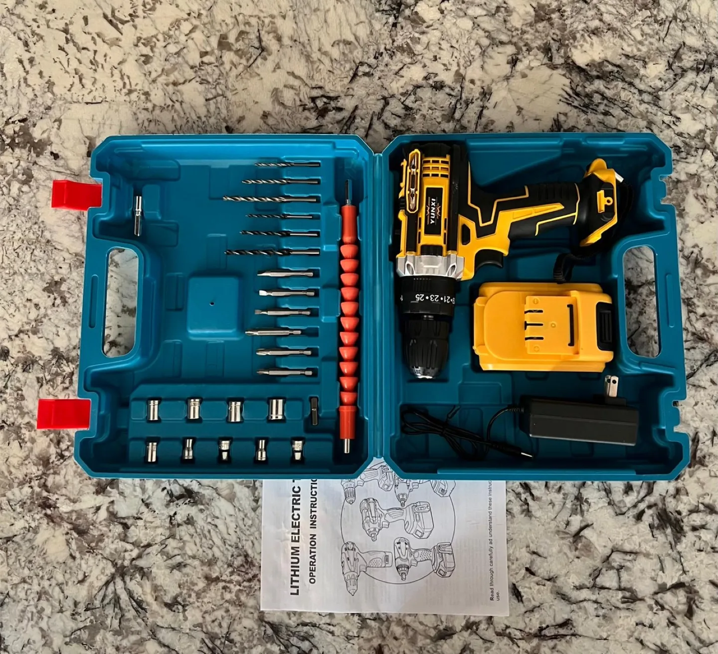 YUNXI Lithium Electric Drill Set w/Case thumbnail