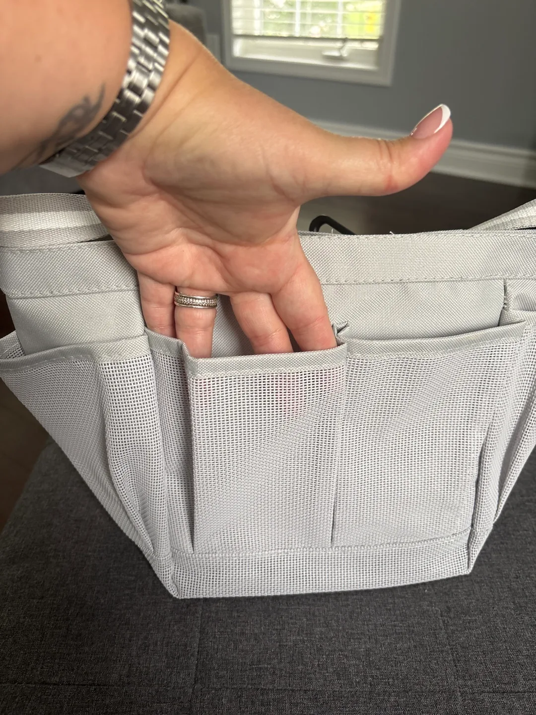 Light Grey Shower Caddy Tote Bag image indicator(3)