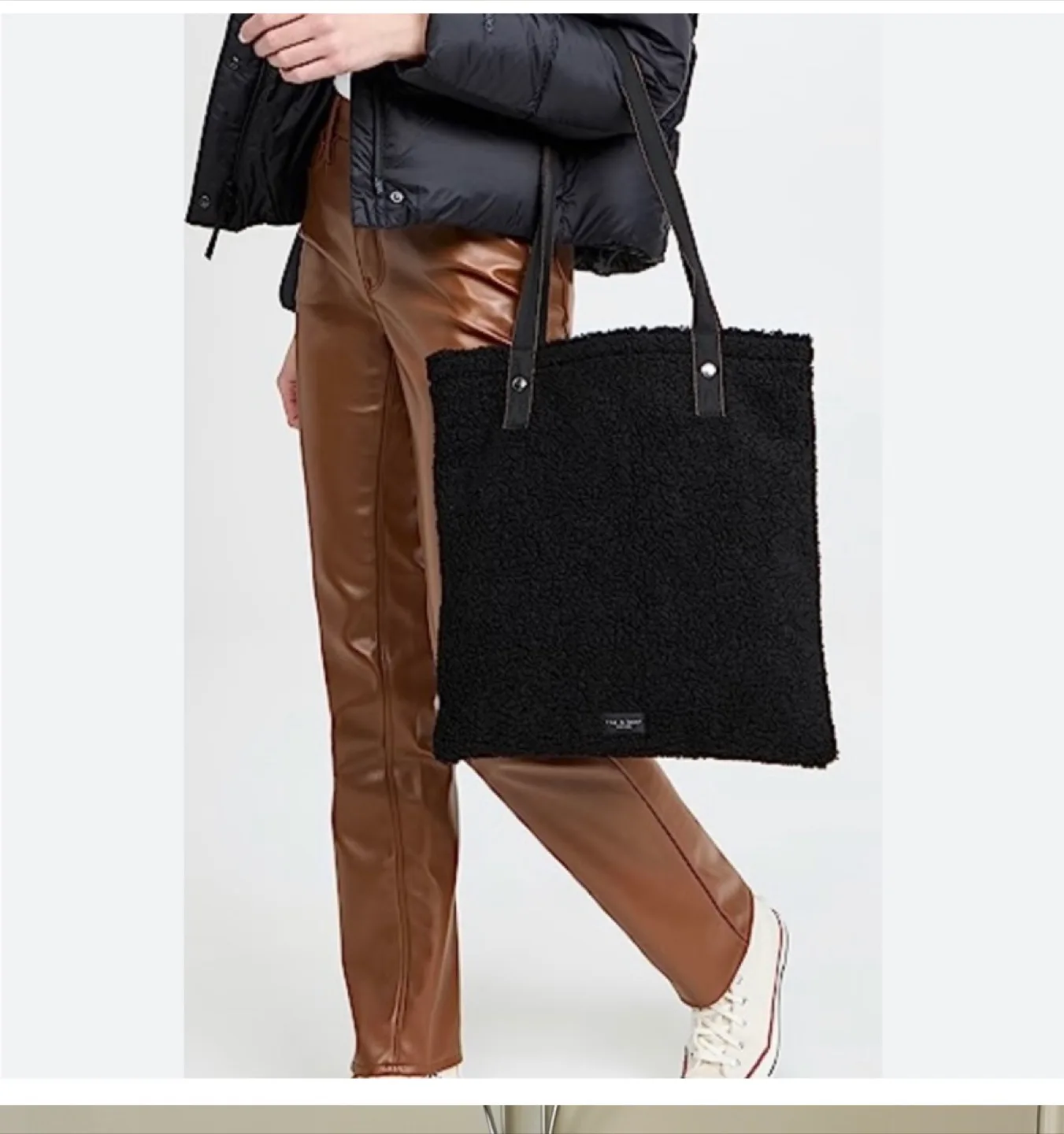 Rag & Bone Black Sherpa Tote Bag image indicator(2)
