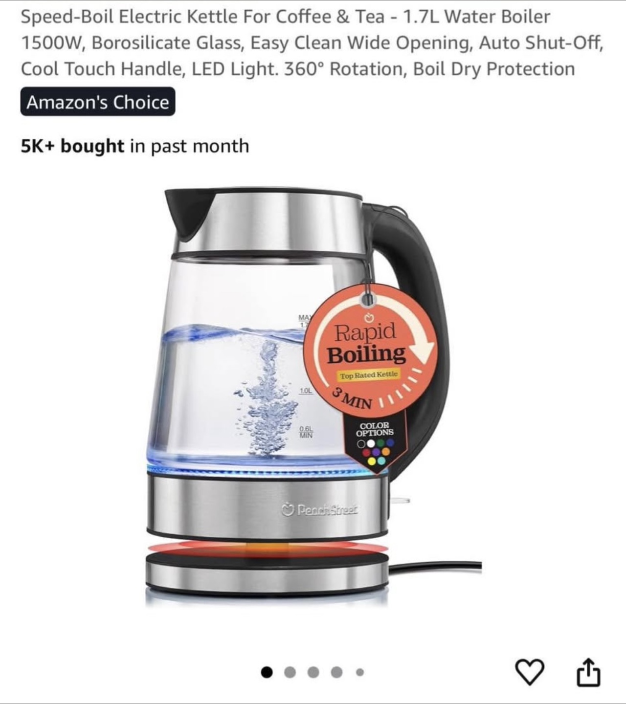 Peach Street Electric Kettle - 1.7L - photo 2