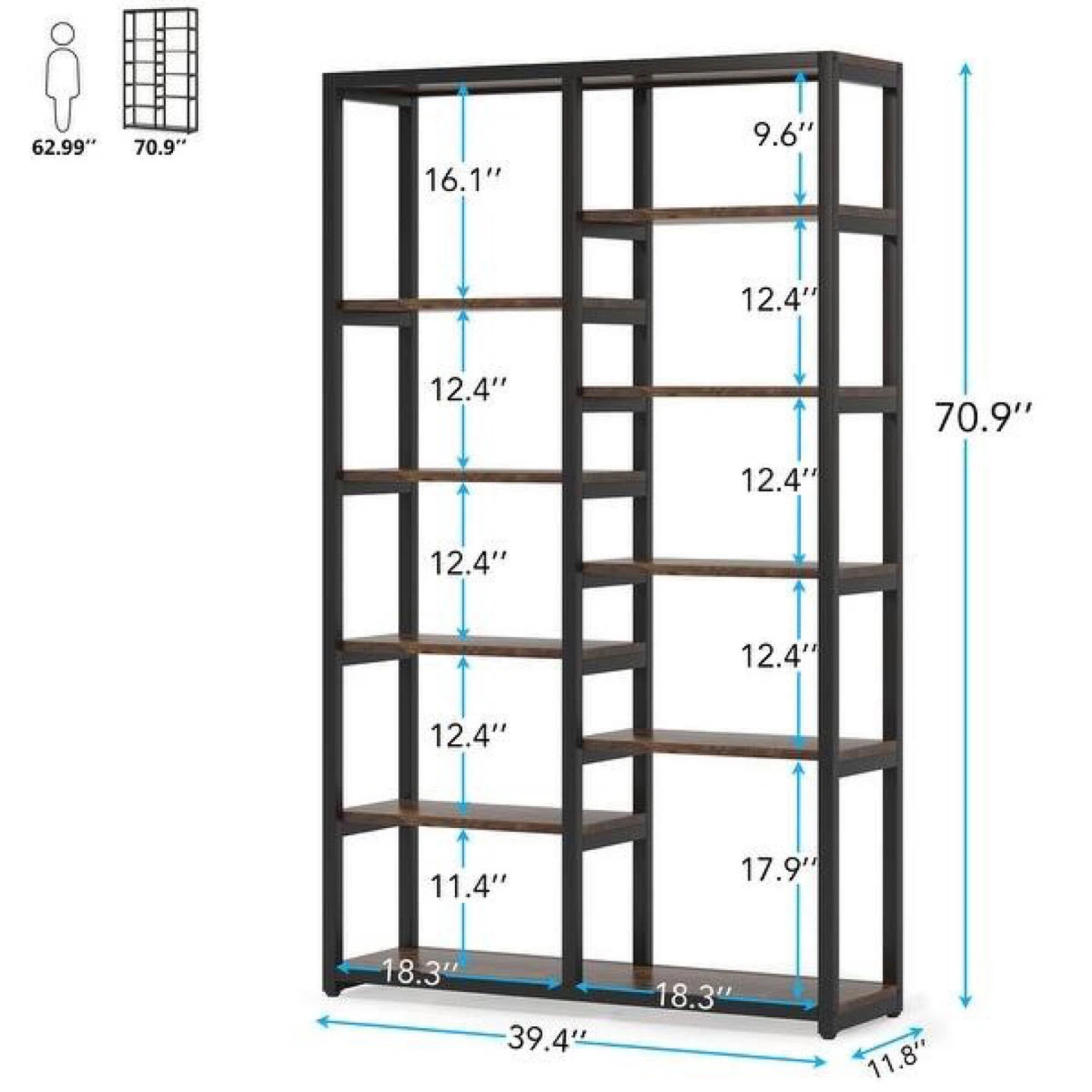 White Bookshelf - 70.9" Tall - photo 2