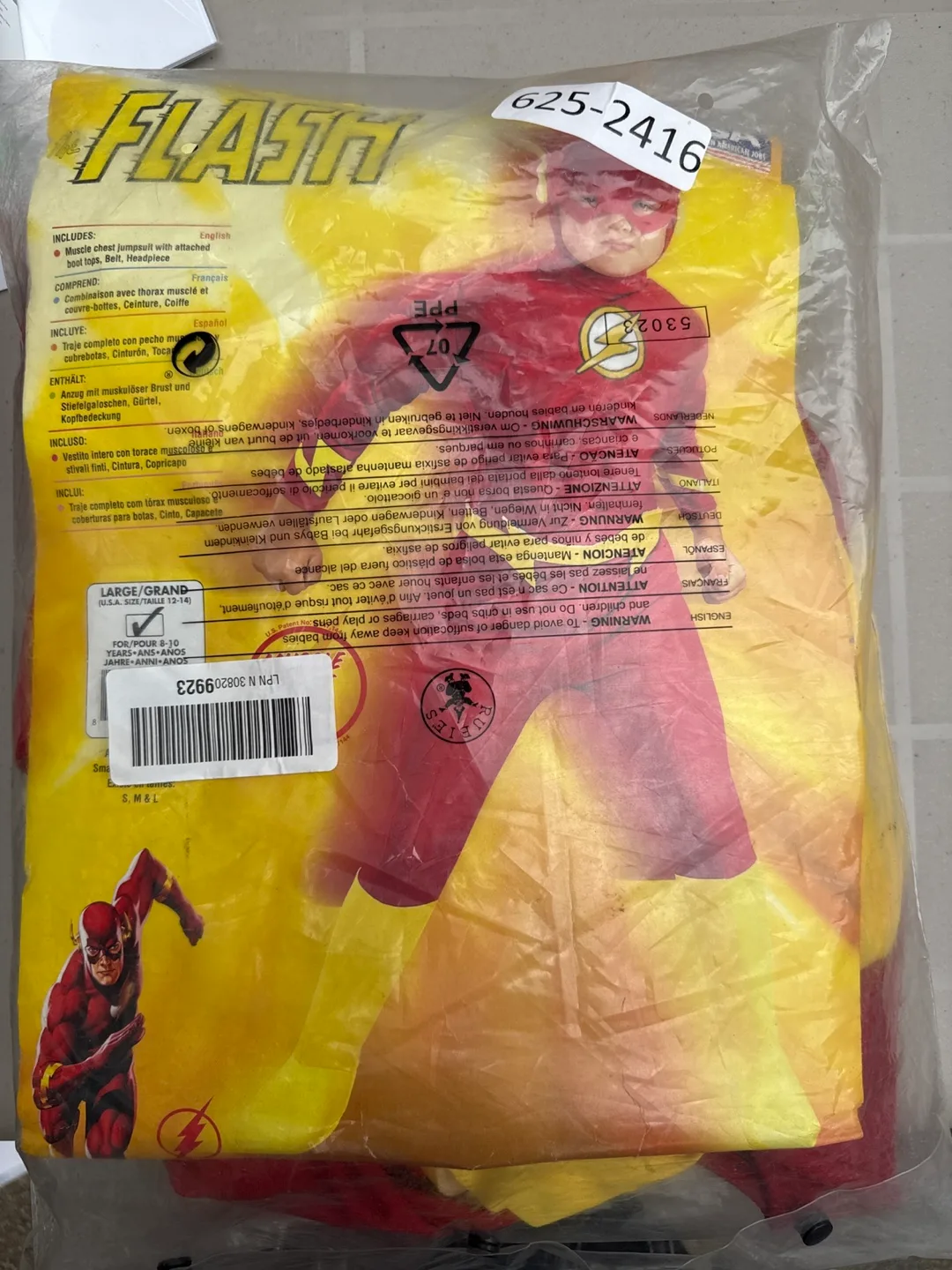 Flash Costume - Size Large (8-10)