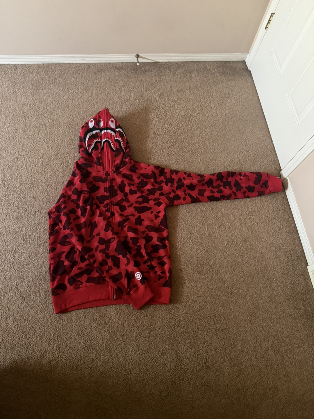 Double hood red bape hoodie - photo 4