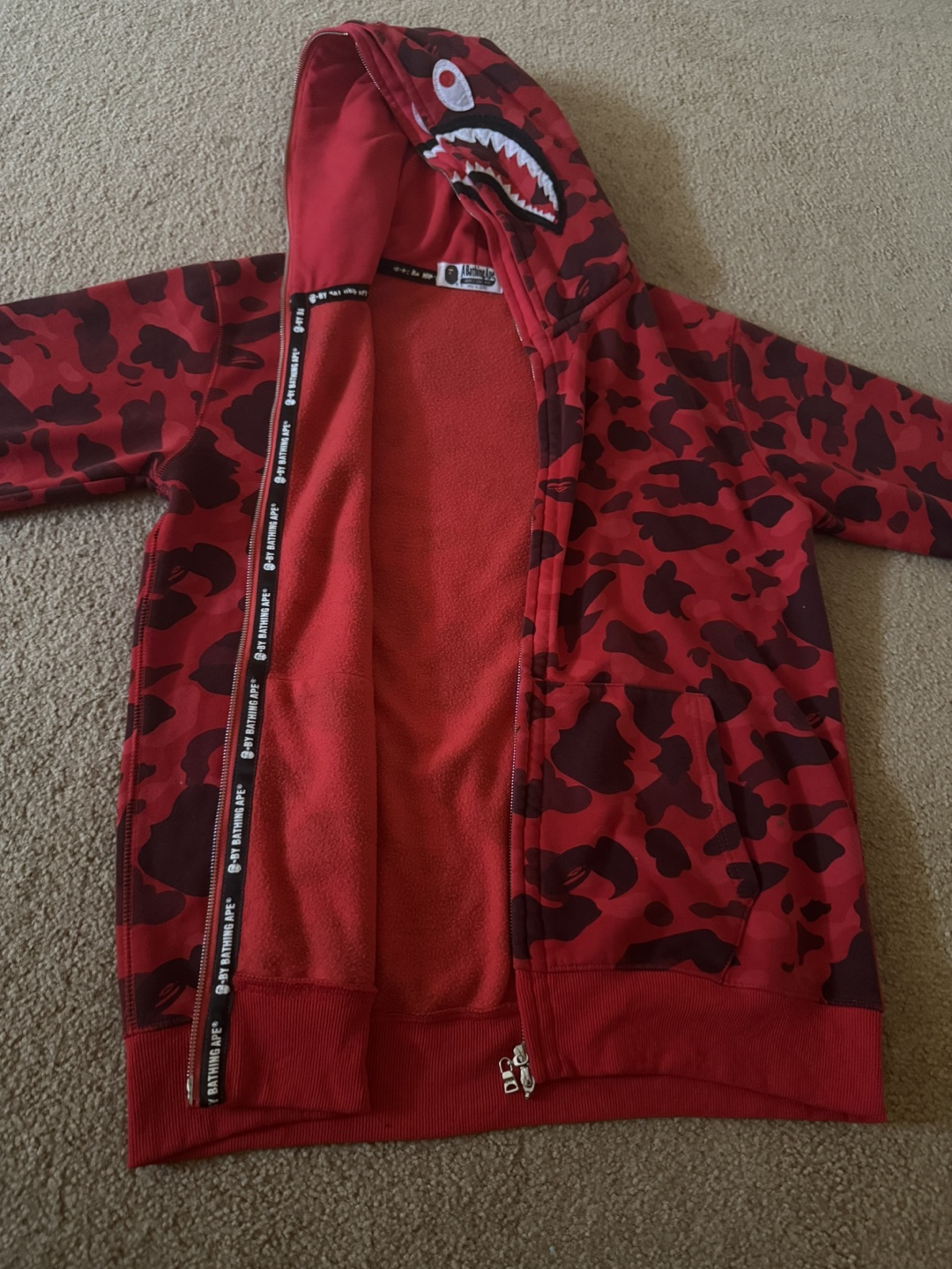 Double hood red bape hoodie - photo 3