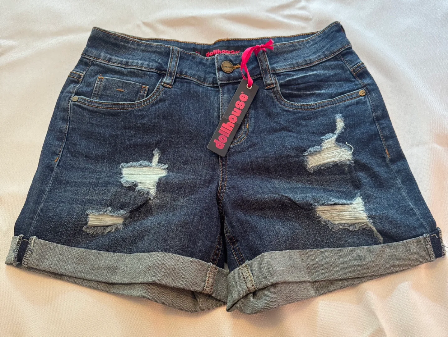 Dollhouse Distressed Denim Shorts thumbnail