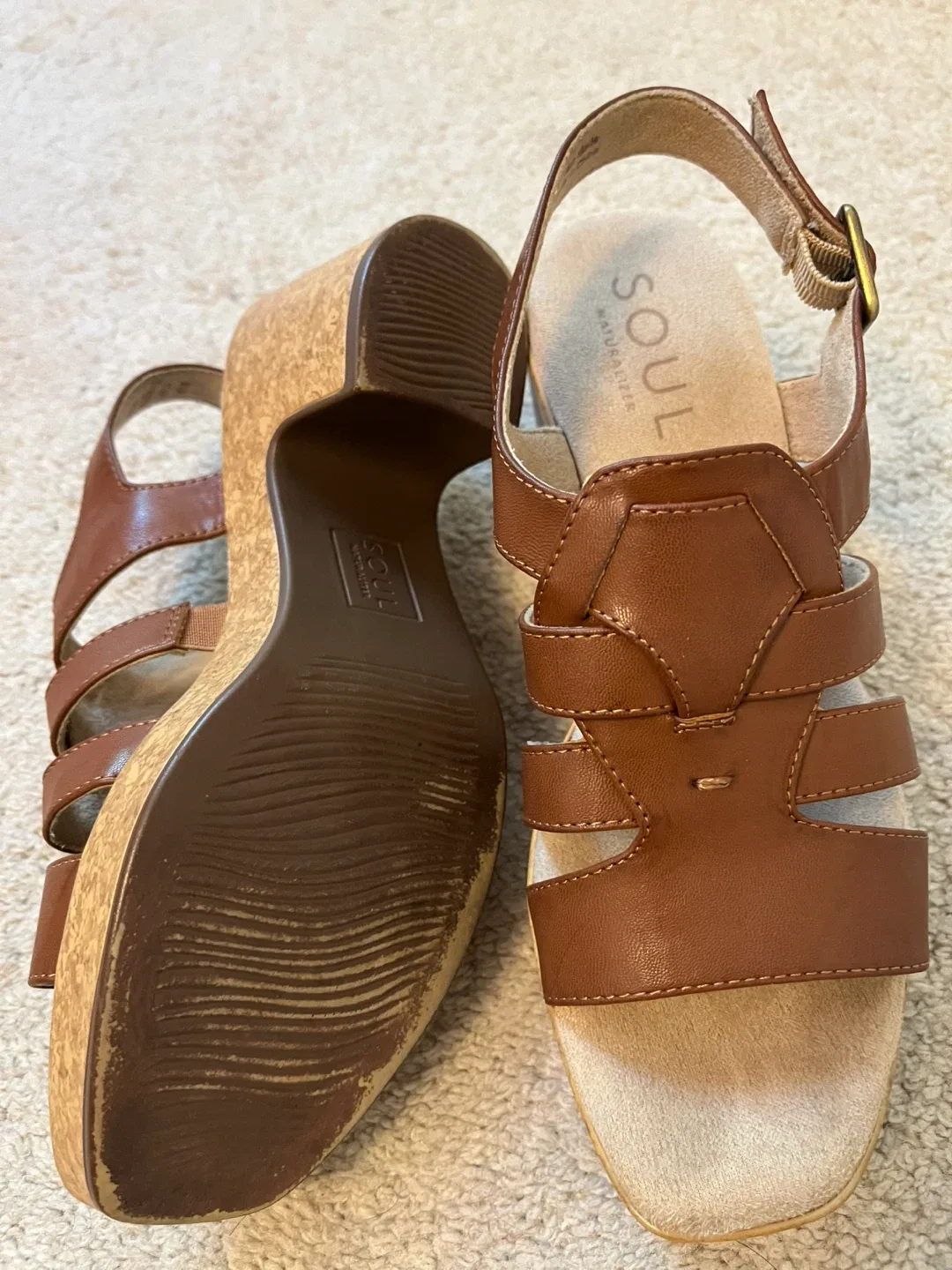 Soul Naturalizer Brown Leather Sandals  size 8 image indicator(4)