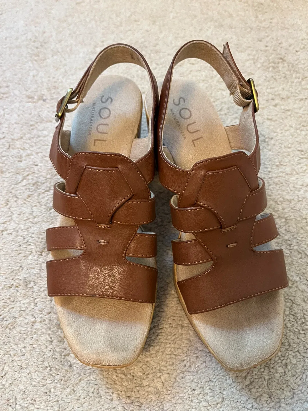 Soul Naturalizer Brown Leather Sandals  size 8 thumbnail