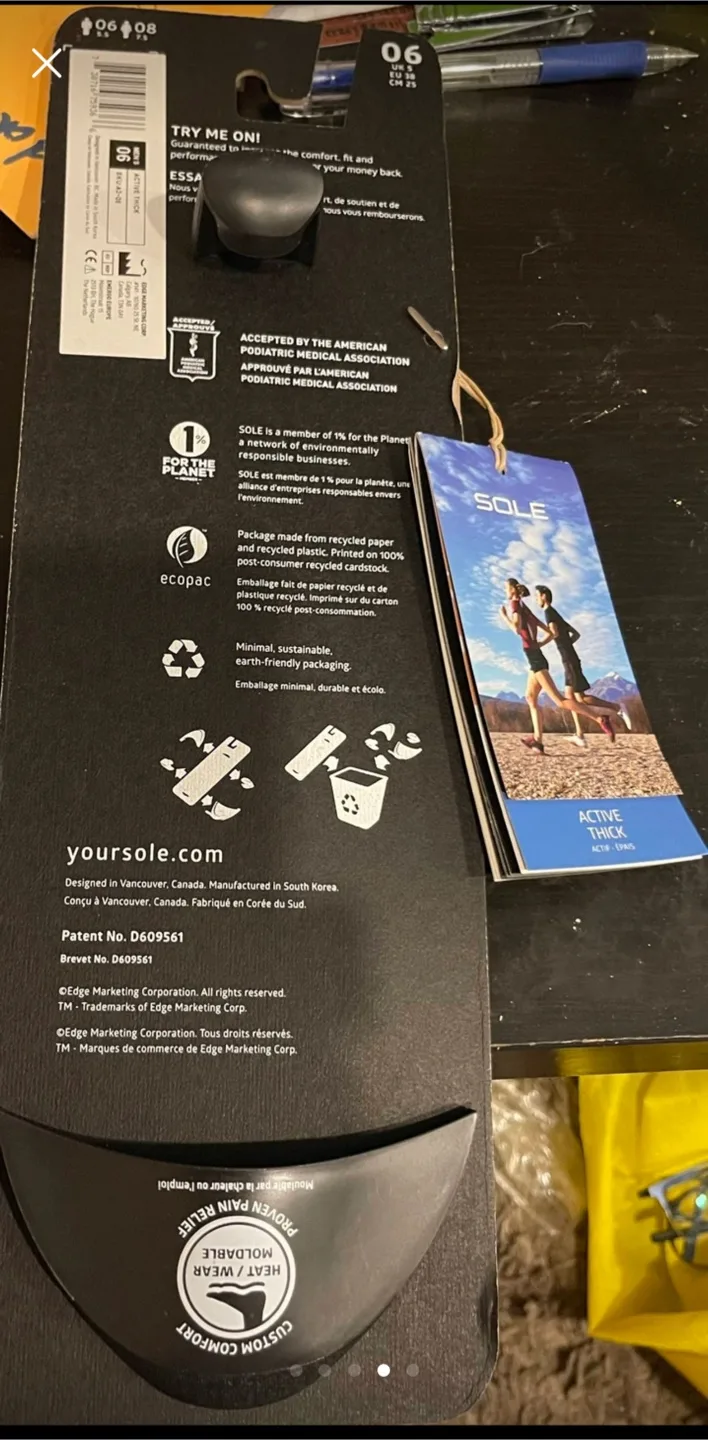 SOLE Active Thick Insole - Men's Size 6 image indicator(5)