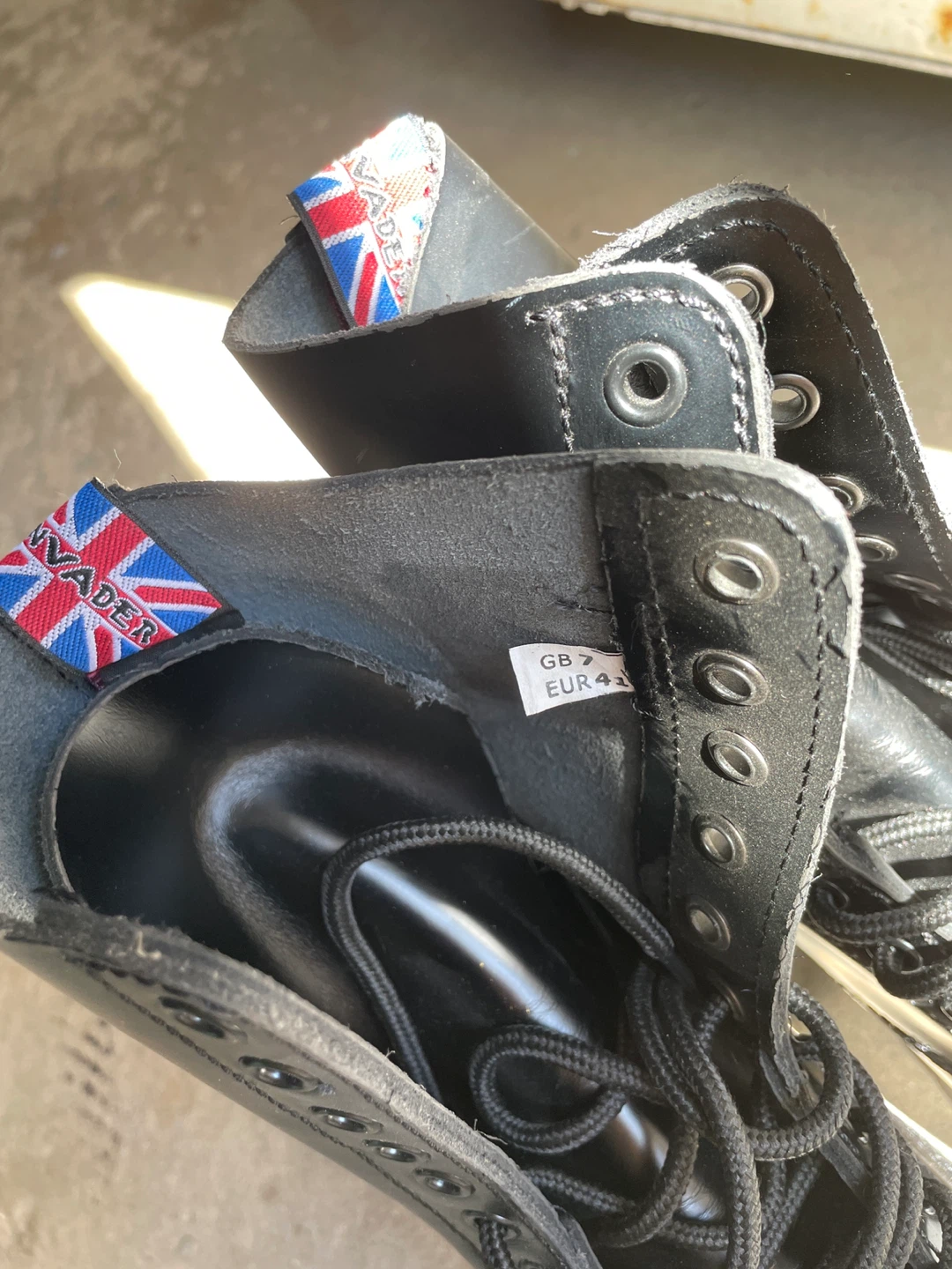 Invader Black Leather Boots, Size 9.5 - photo 2