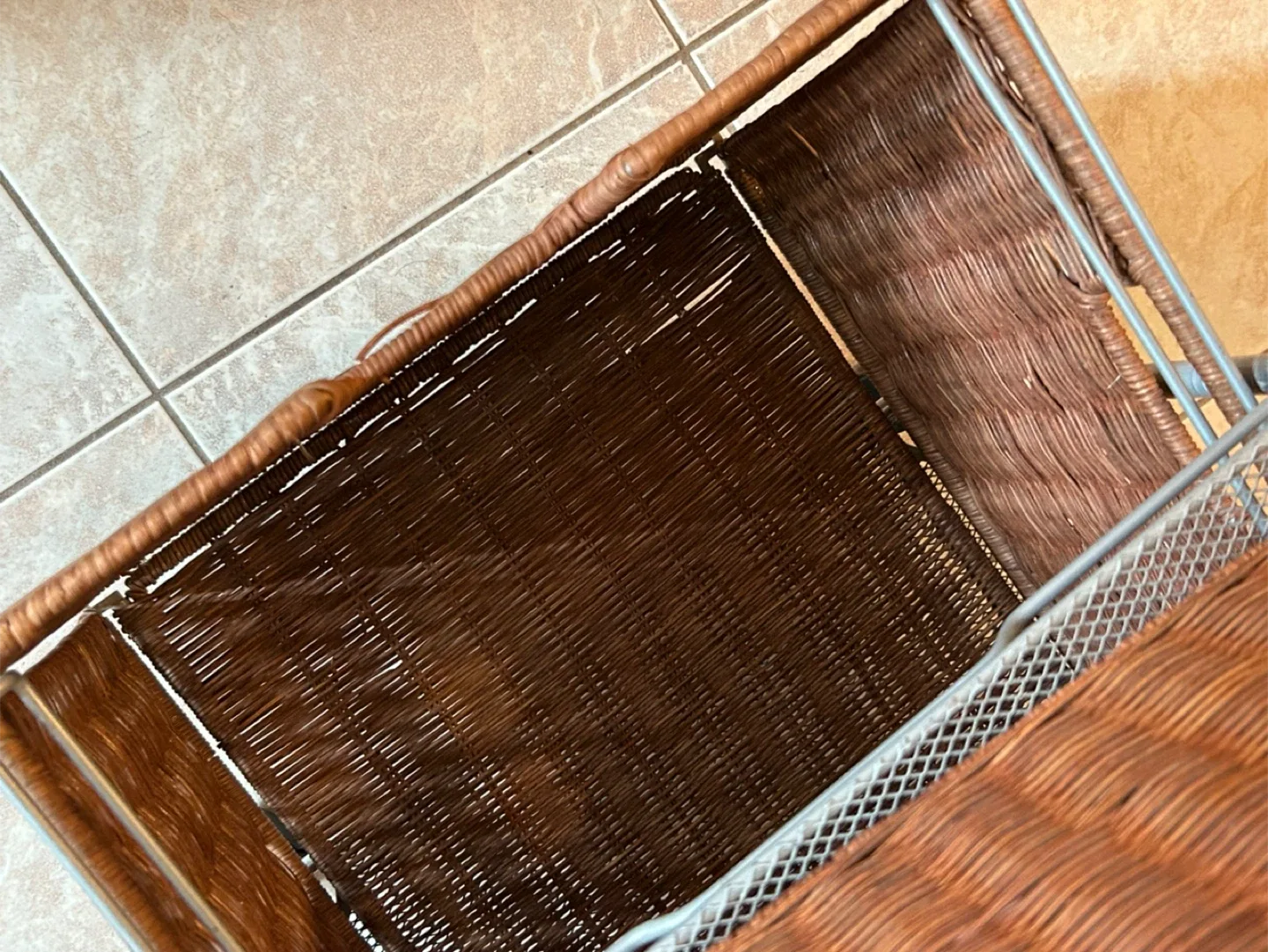 Wicker Basket Storage Unit with Wheels/ file cabinets image indicator(4)