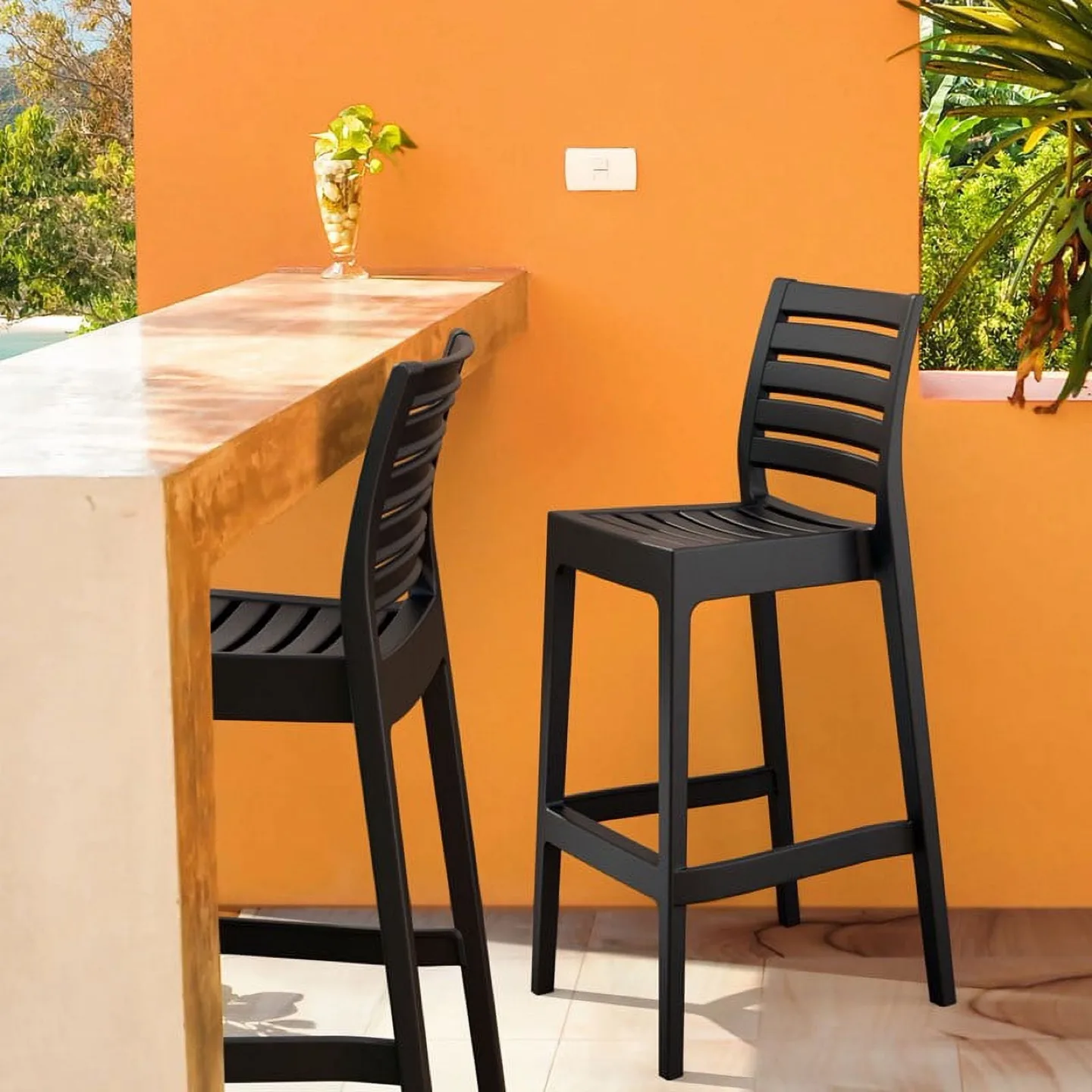 Black Plastic Bar Stool thumbnail