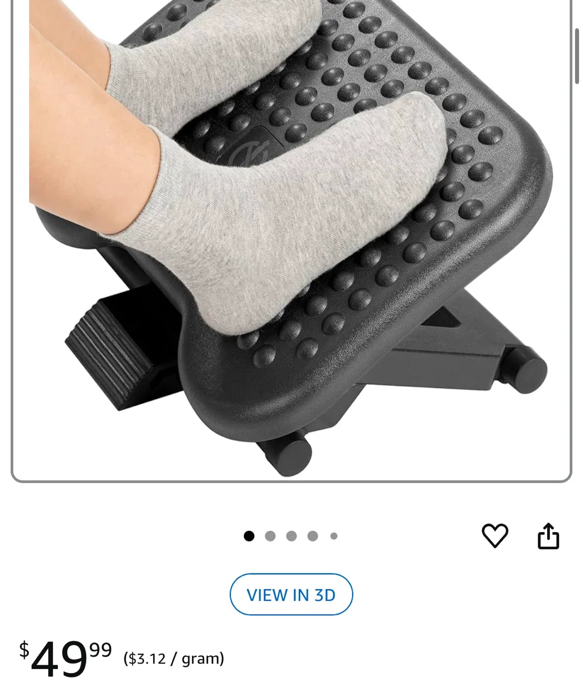 Adjustable Foot Rest - Black thumbnail