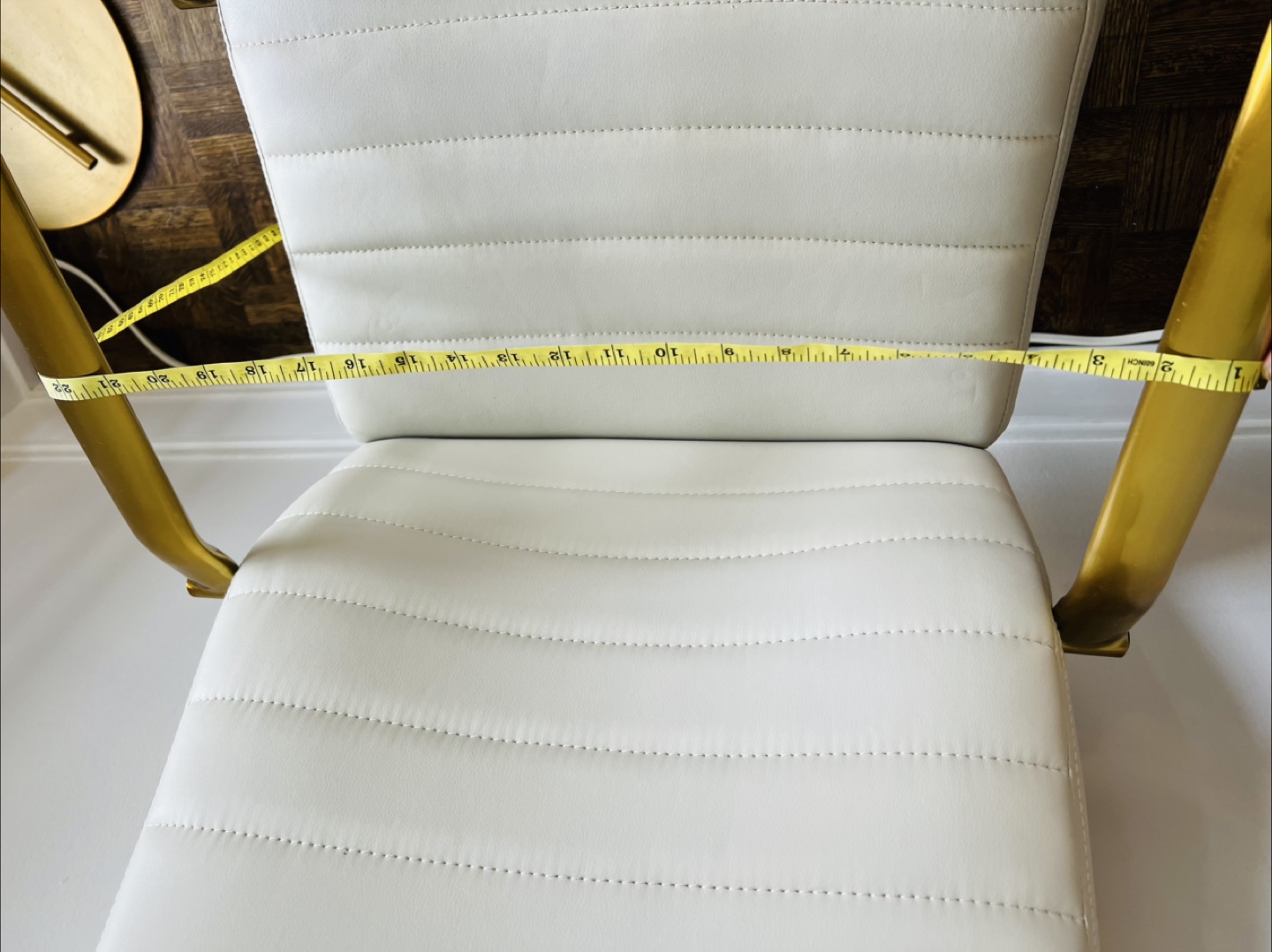 Leather & Gold Office Chair with Lumbar Support - photo 3