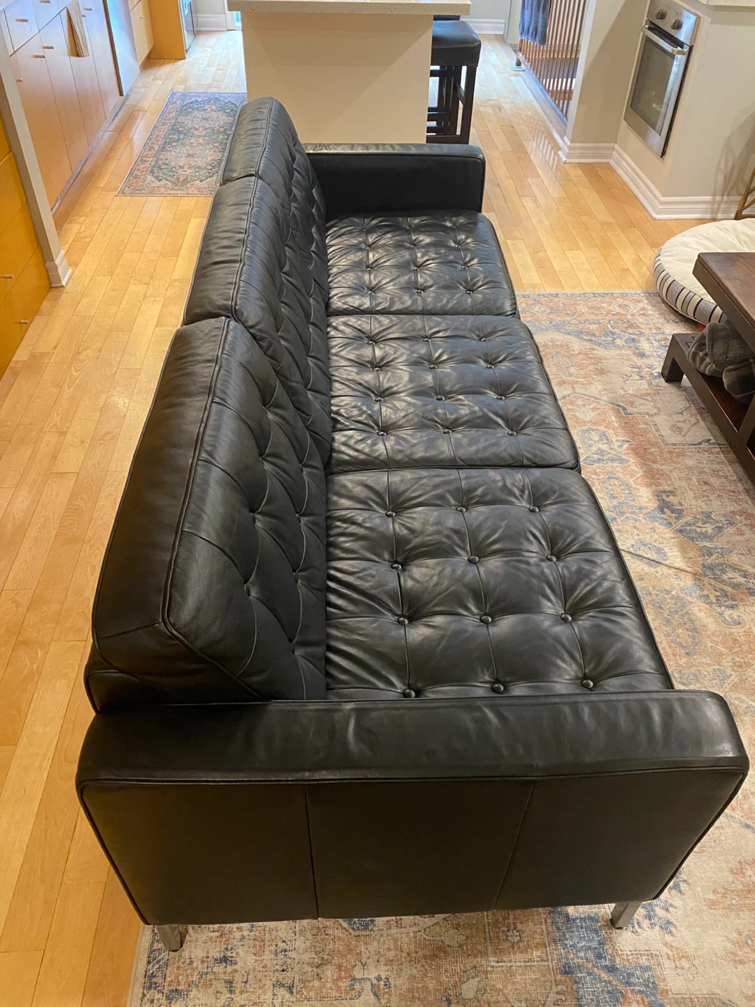 EQ3 Reverie Leather Sofa - Black - photo 3