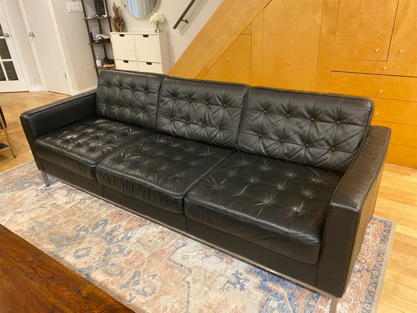EQ3 Reverie Leather Sofa - Black - photo 2