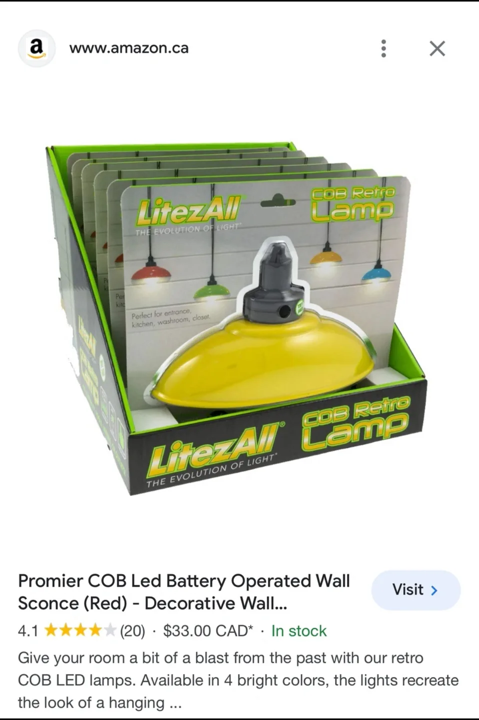 COB Retro Lamp - Yellow image indicator(3)